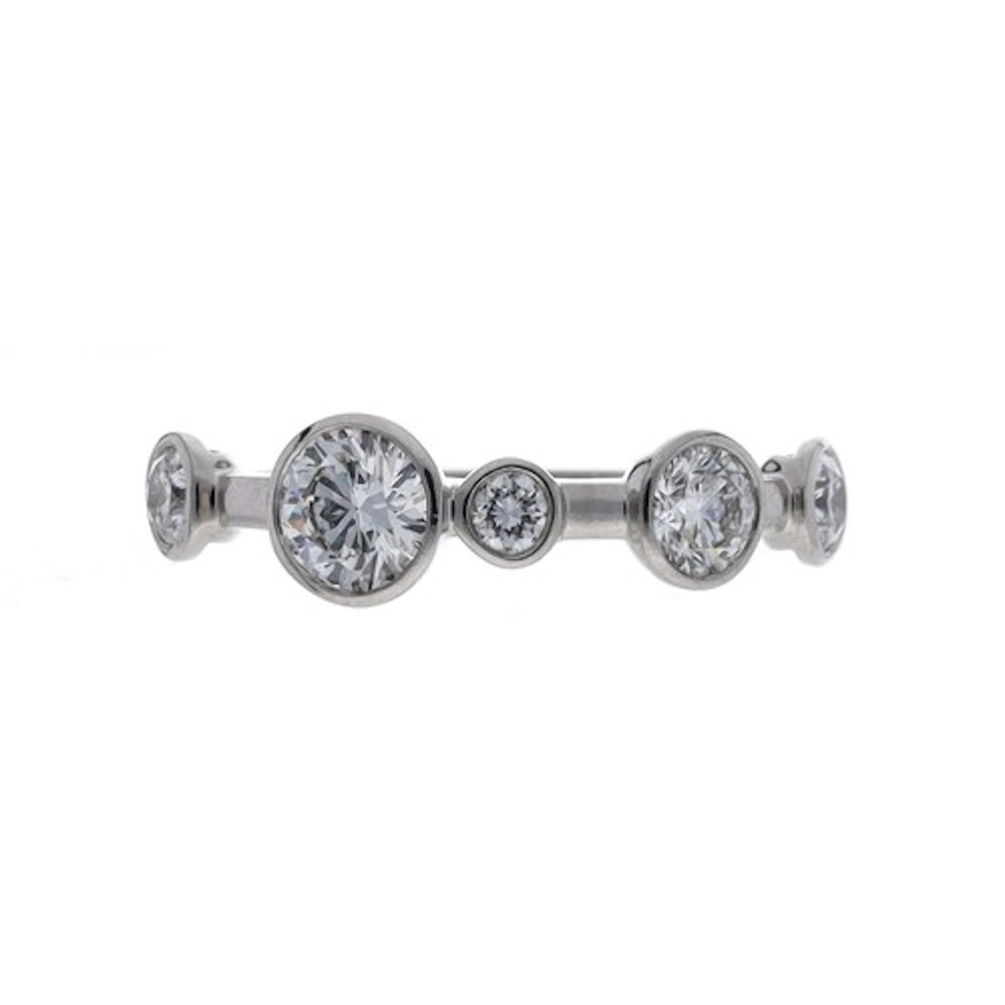 Boodles Raindance half hoop platinum diamond five stone ring...