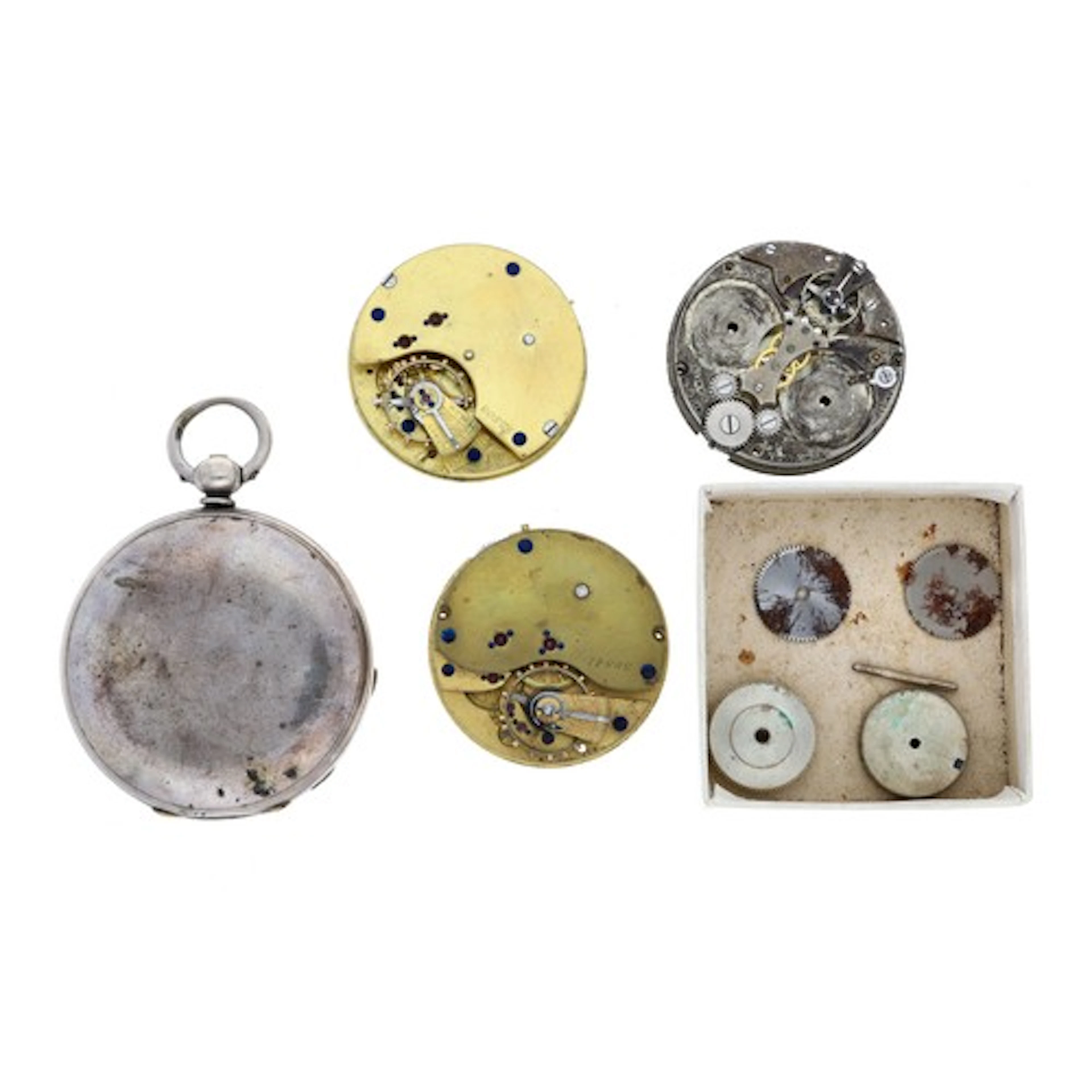 Silver hunter pocket watch case, the hinged cuvette signed C...