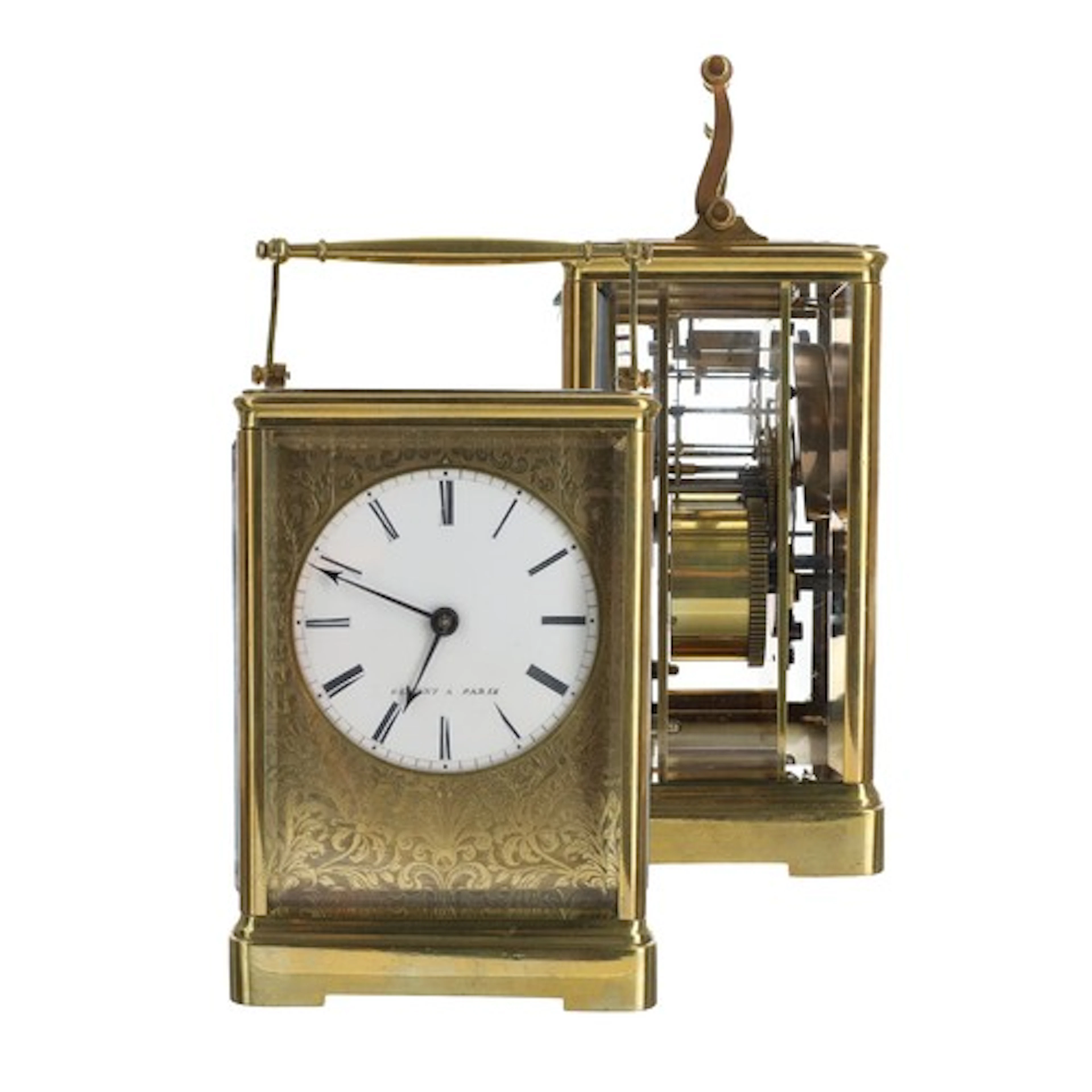 Good 19th century French brass bell striking carriage clock ...