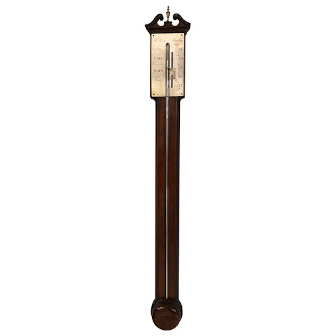 Good George III mahogany stick barometer by A.Riva, Marlboro...