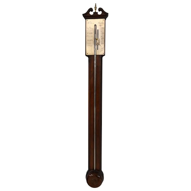 Good George III mahogany stick barometer by A.Riva, Marlboro...