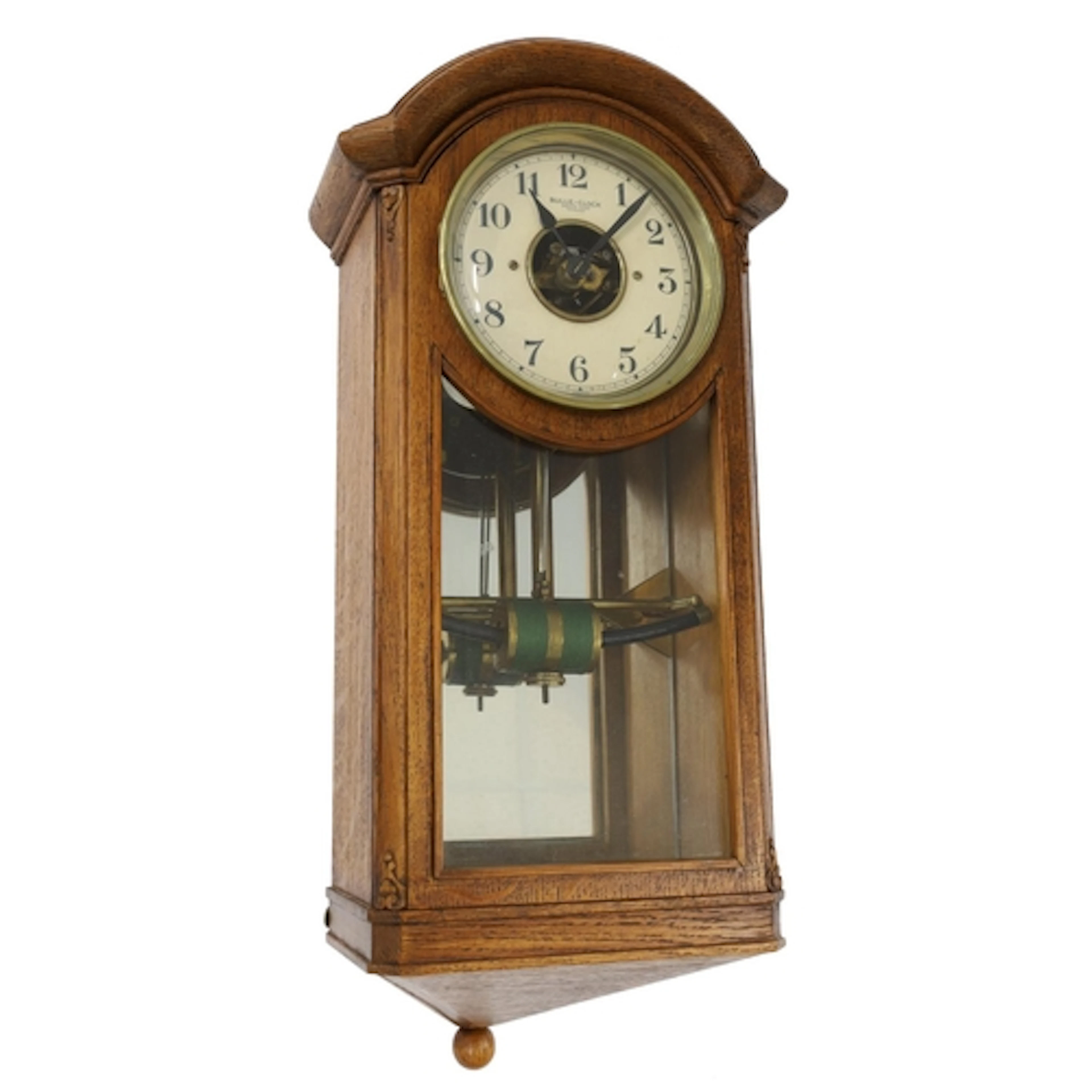 French Bulle-Clock Patent oak cased electric wall clock, 5.5...