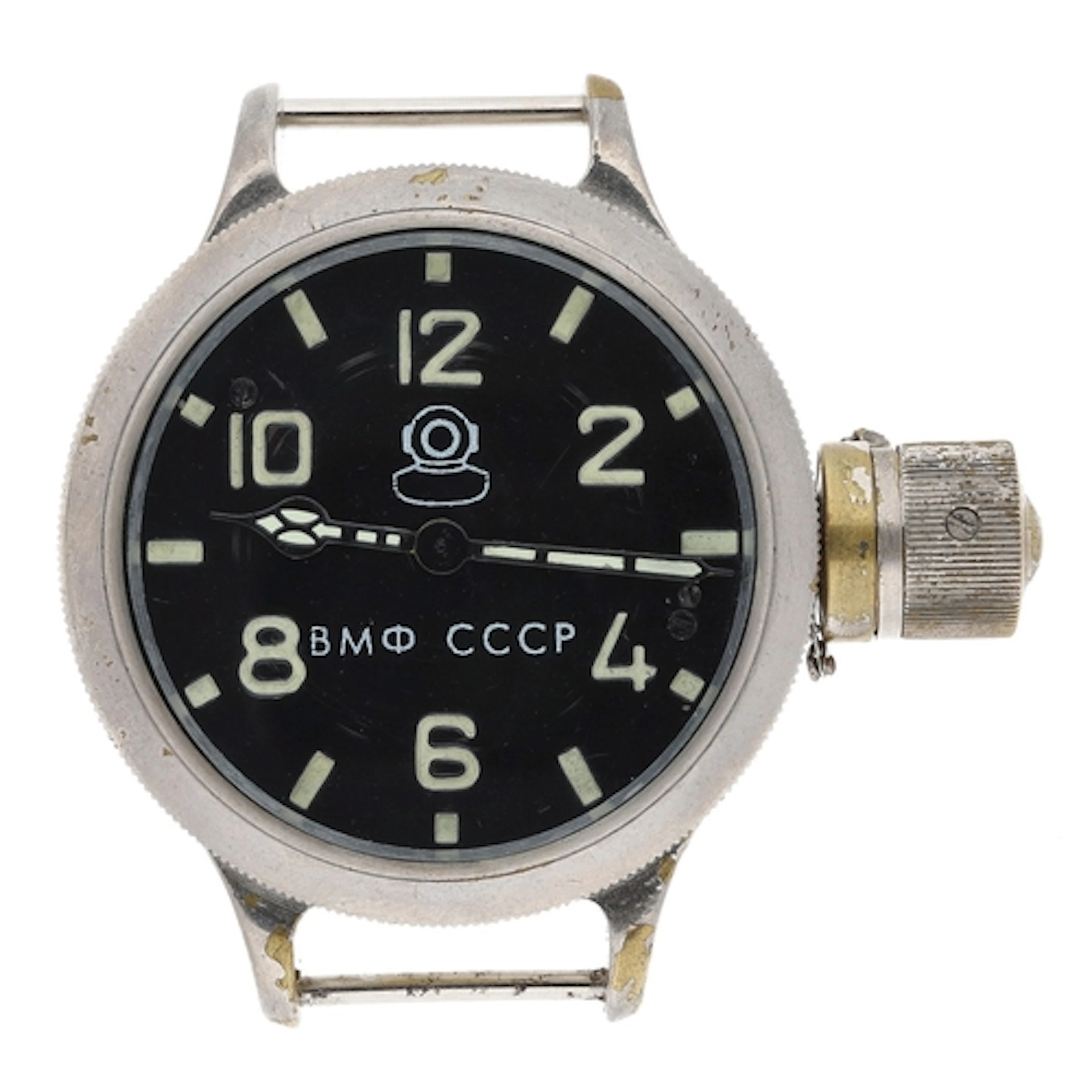 Russian/Soviet Military Diver's nickel cased wristwatch, bla...