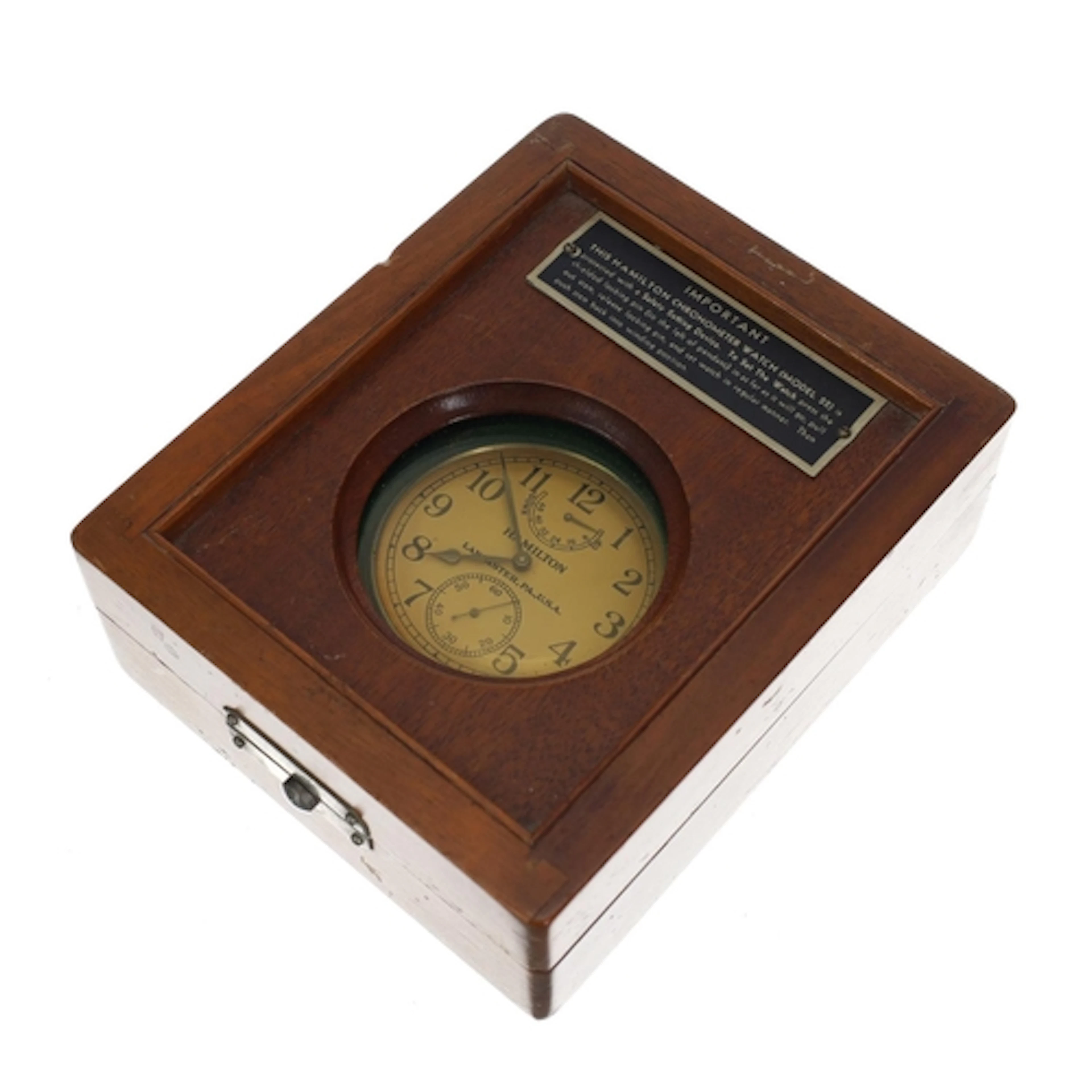 Hamilton U.S. Navy Model 22 forty-eight hour metal cased chr...