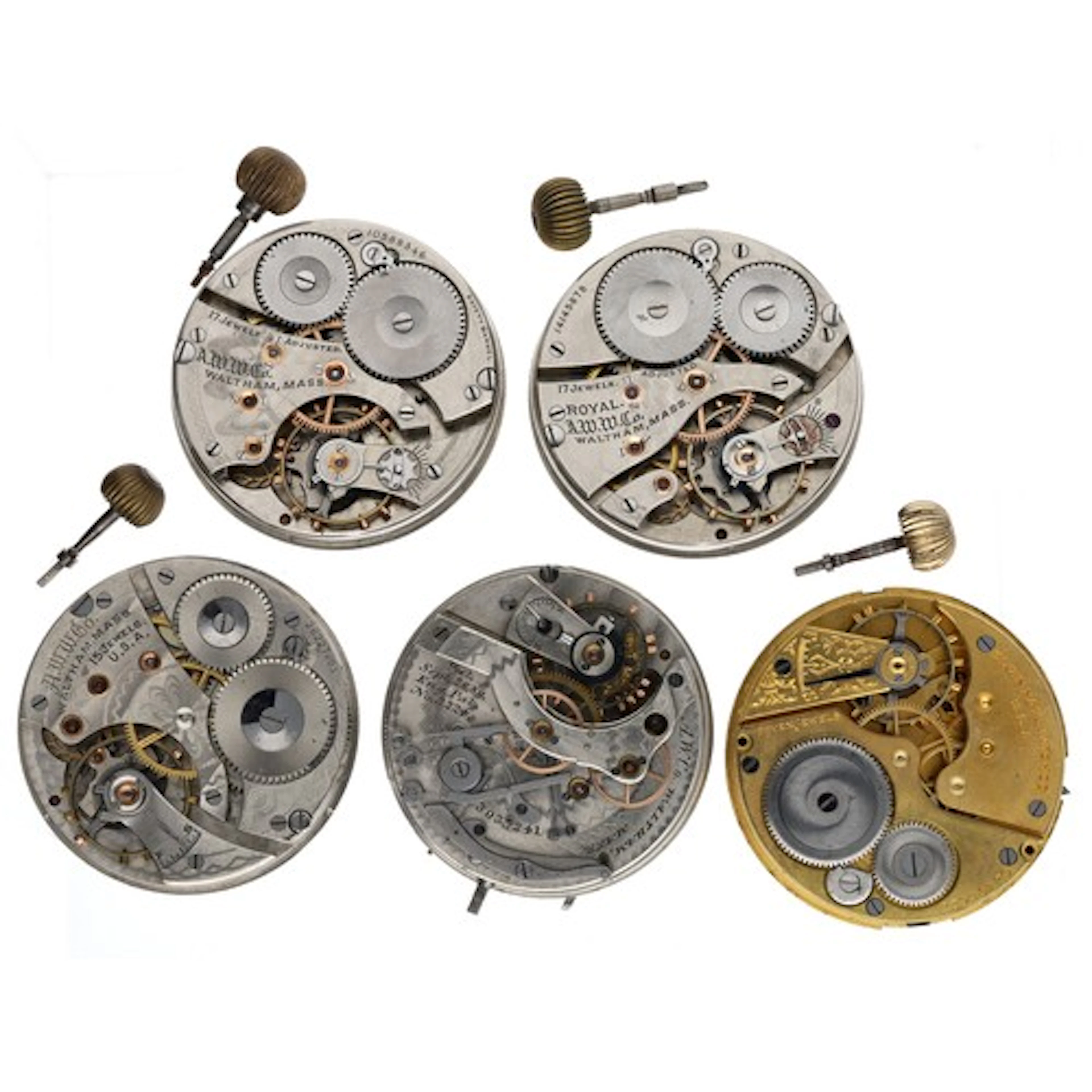 American Waltham centre seconds chronograph lever pocket wat...