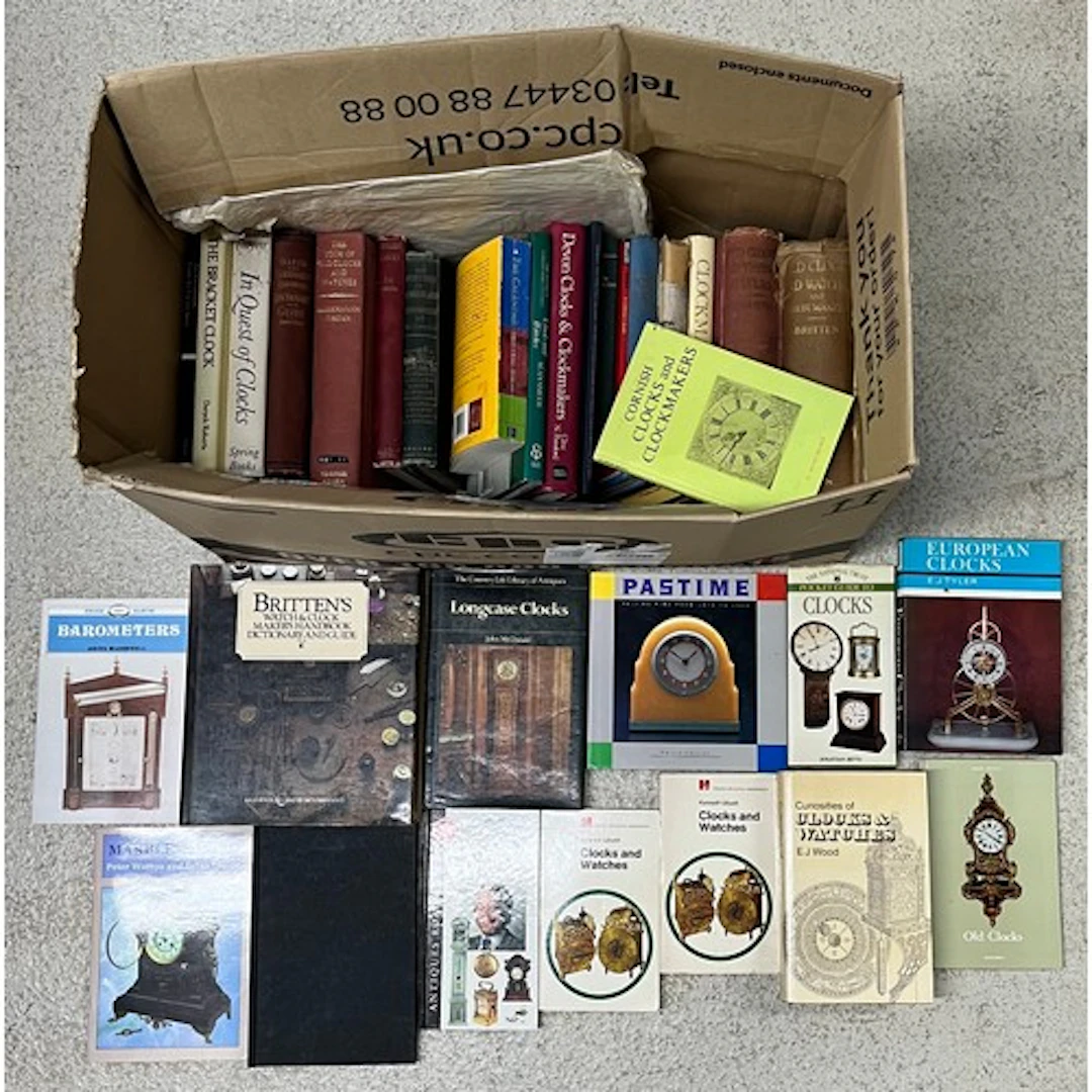 Quantity of horology related reference books to include Brit...