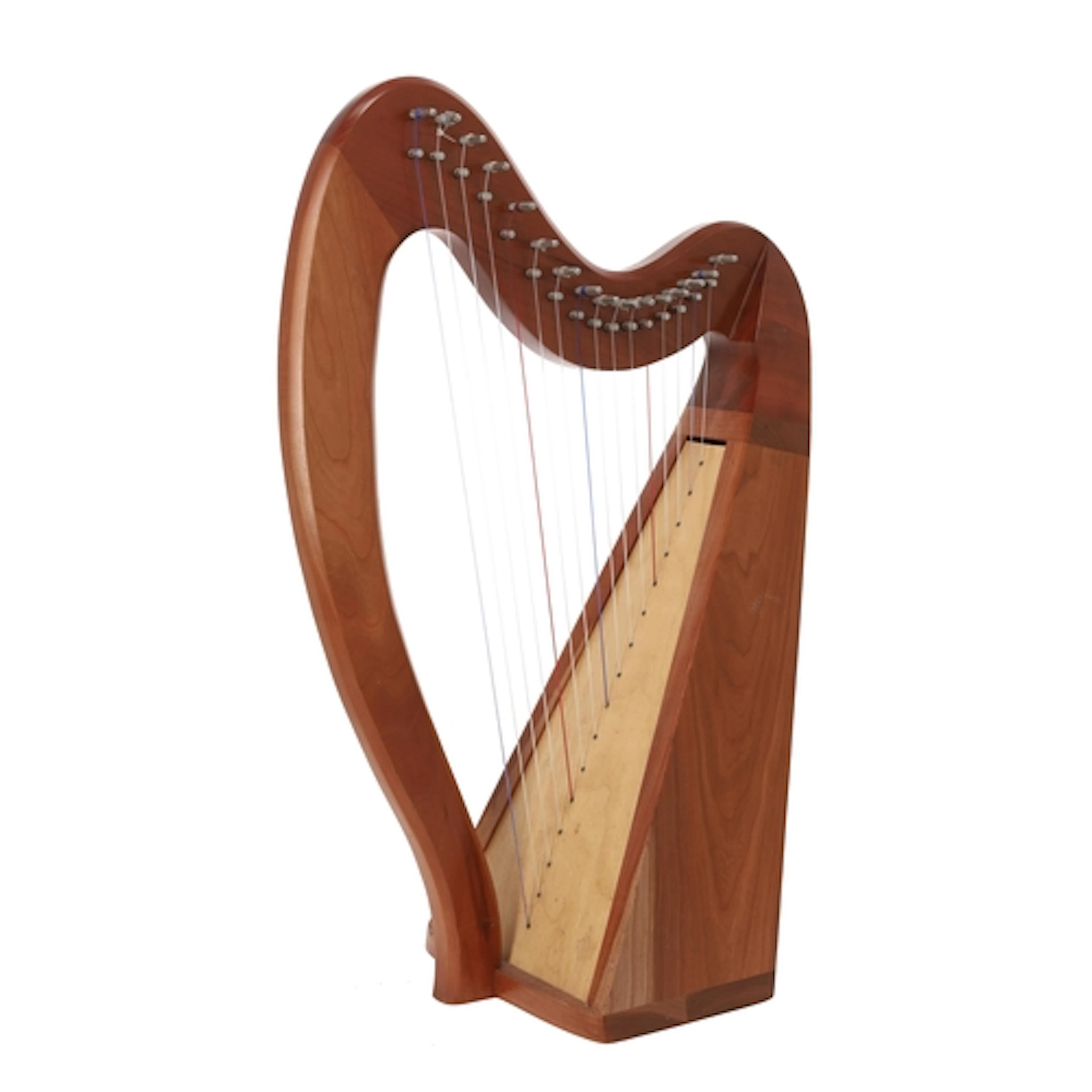 Good American 16 string lap harp by and branded 'Hand Crafte...