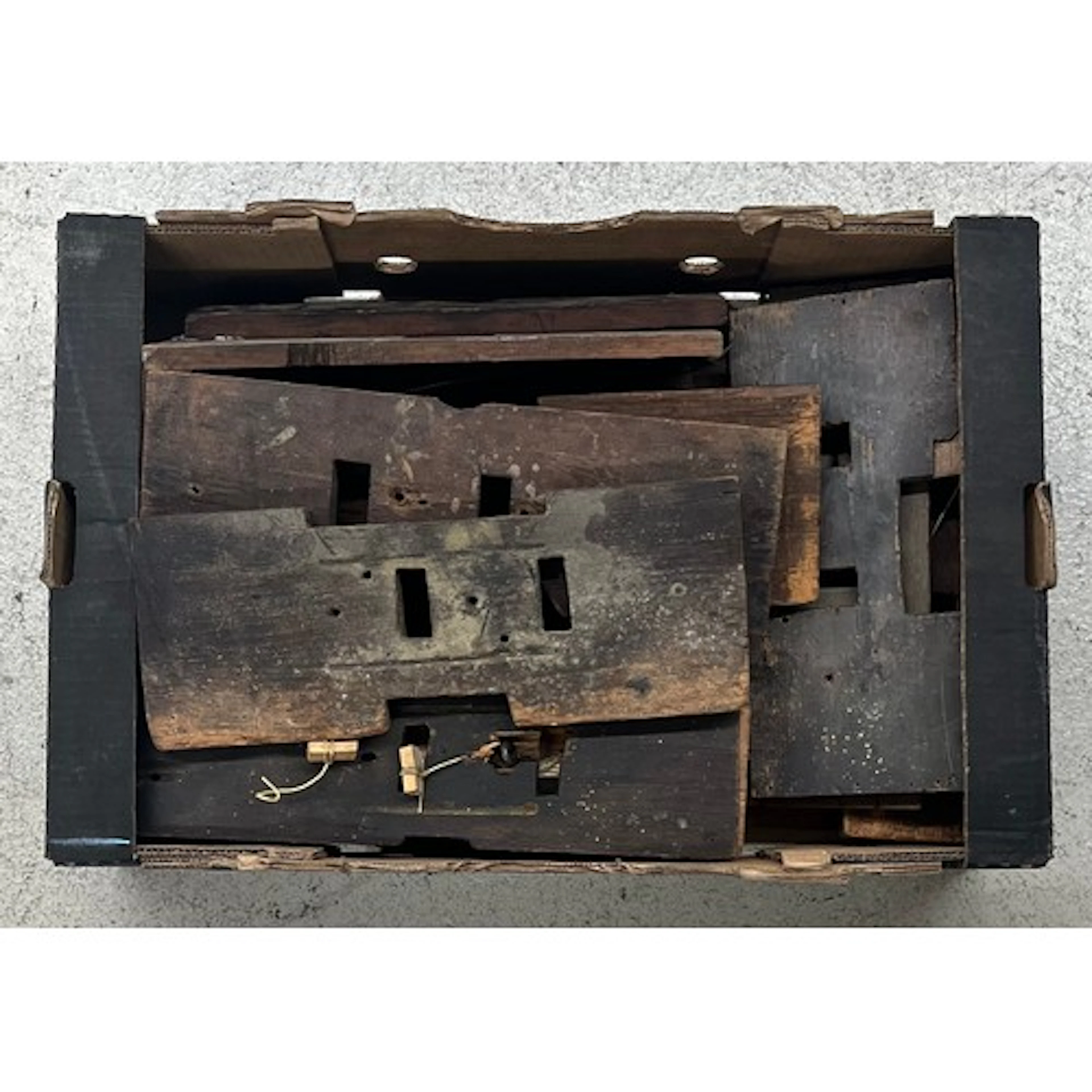 Group of longcase clock seatboards, various timbers and size...