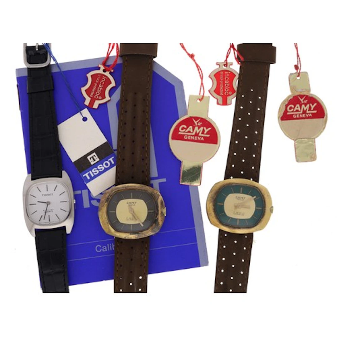 Two Camy gold plated and stainless steel ladies wristwatches...