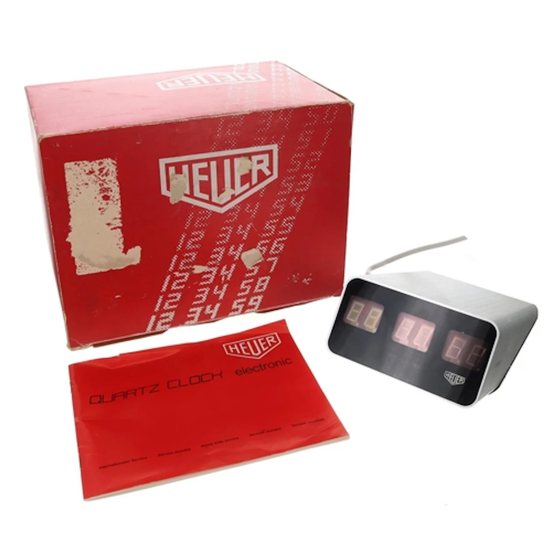 Rare Heuer Quartz LED digital desk clock, model 731, serial ...