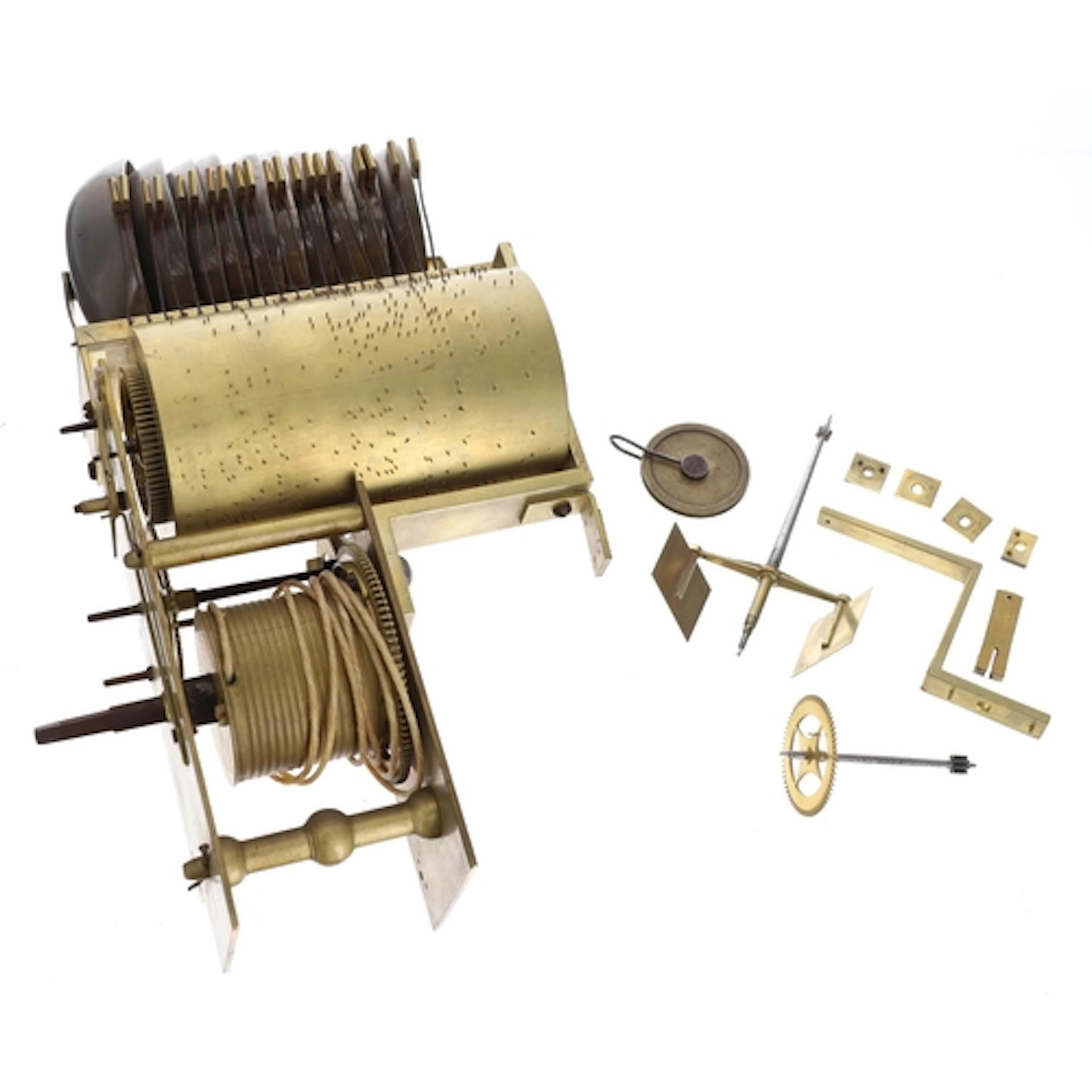 Musical train clock movement on bells