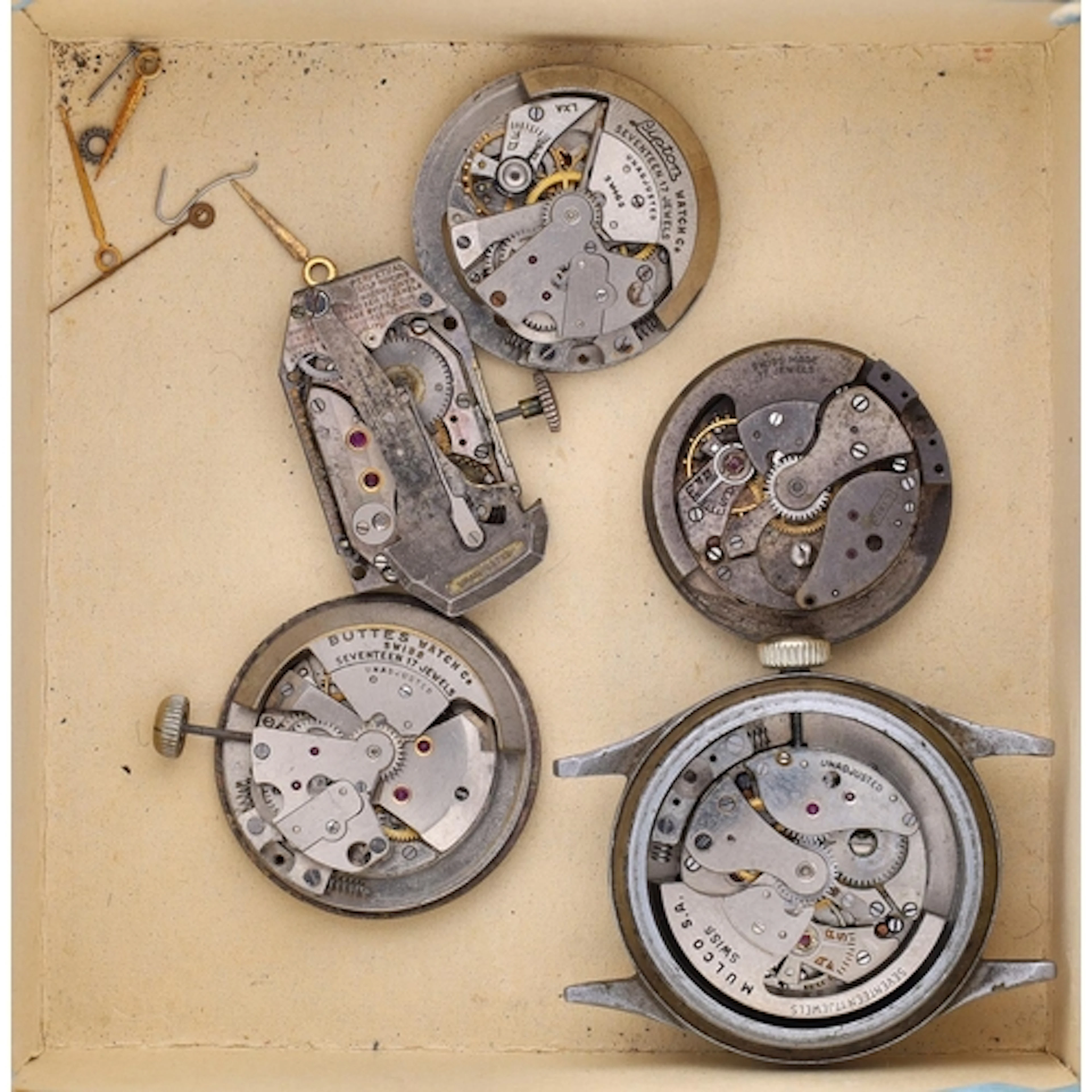 Four 'bumper' automatic wristwatch movements to include Butt...