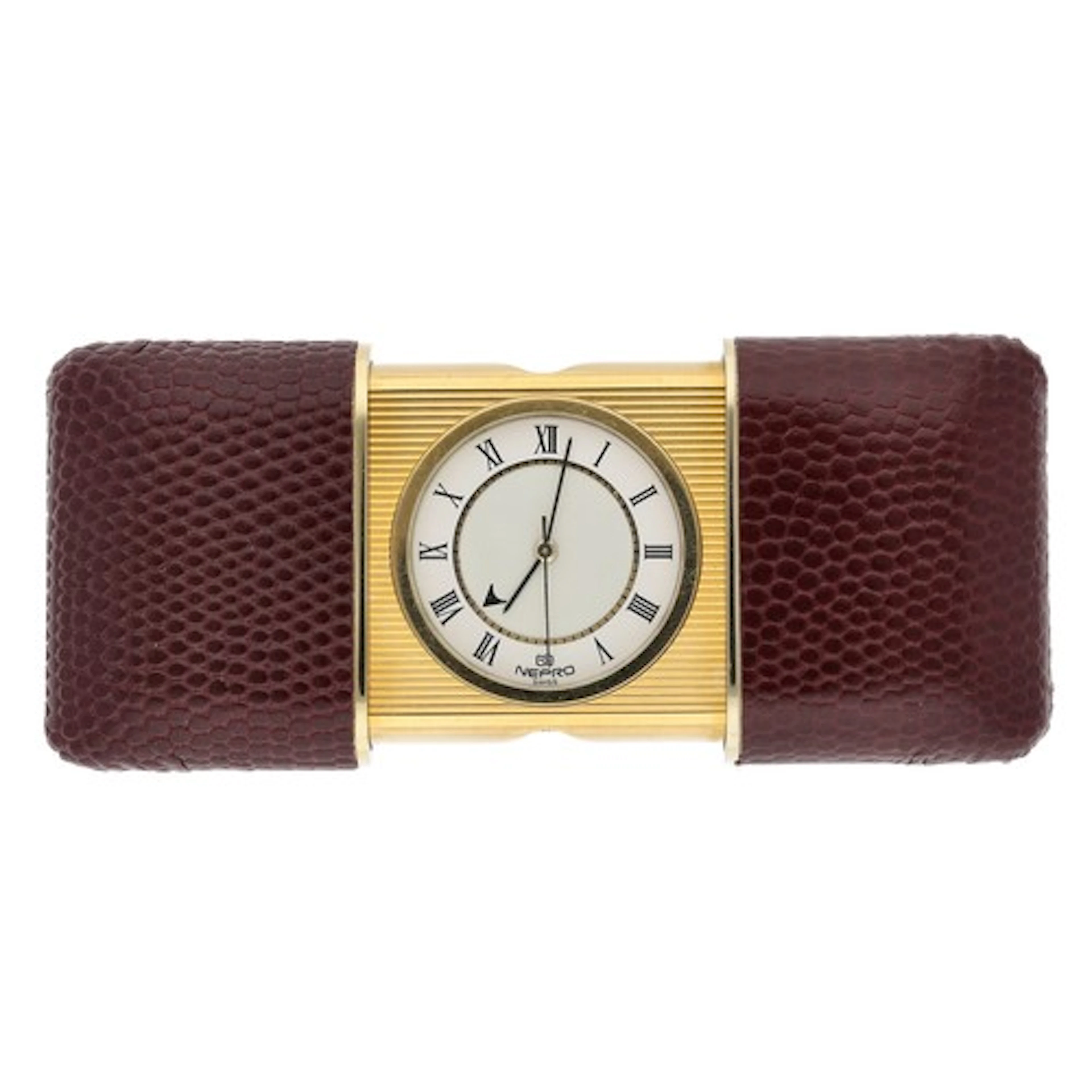 Nepro Swissalarm gilt metal alarm lizard/snake skin purse tr...