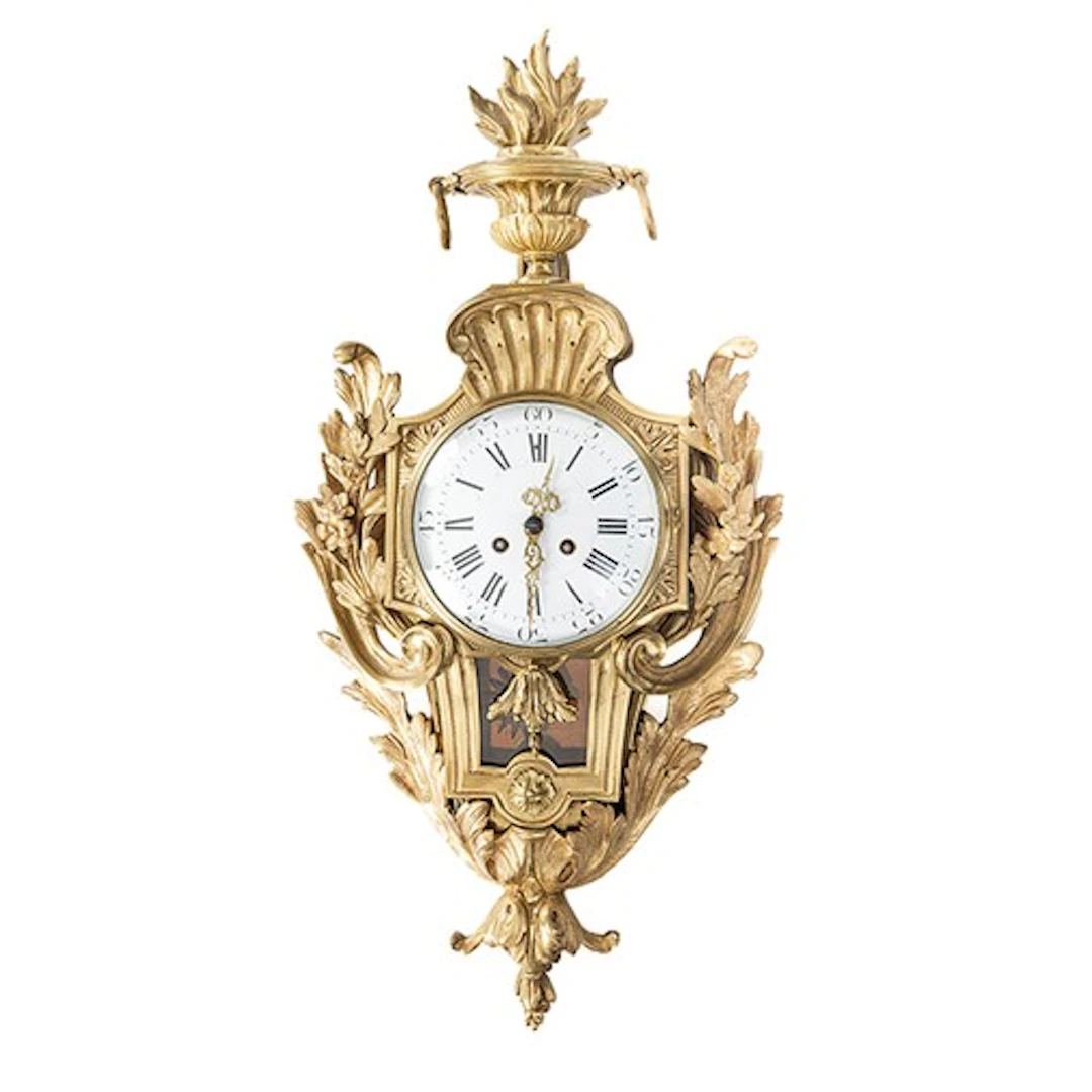 Late 19th century French ormolu cartel clock in the Louis XV...