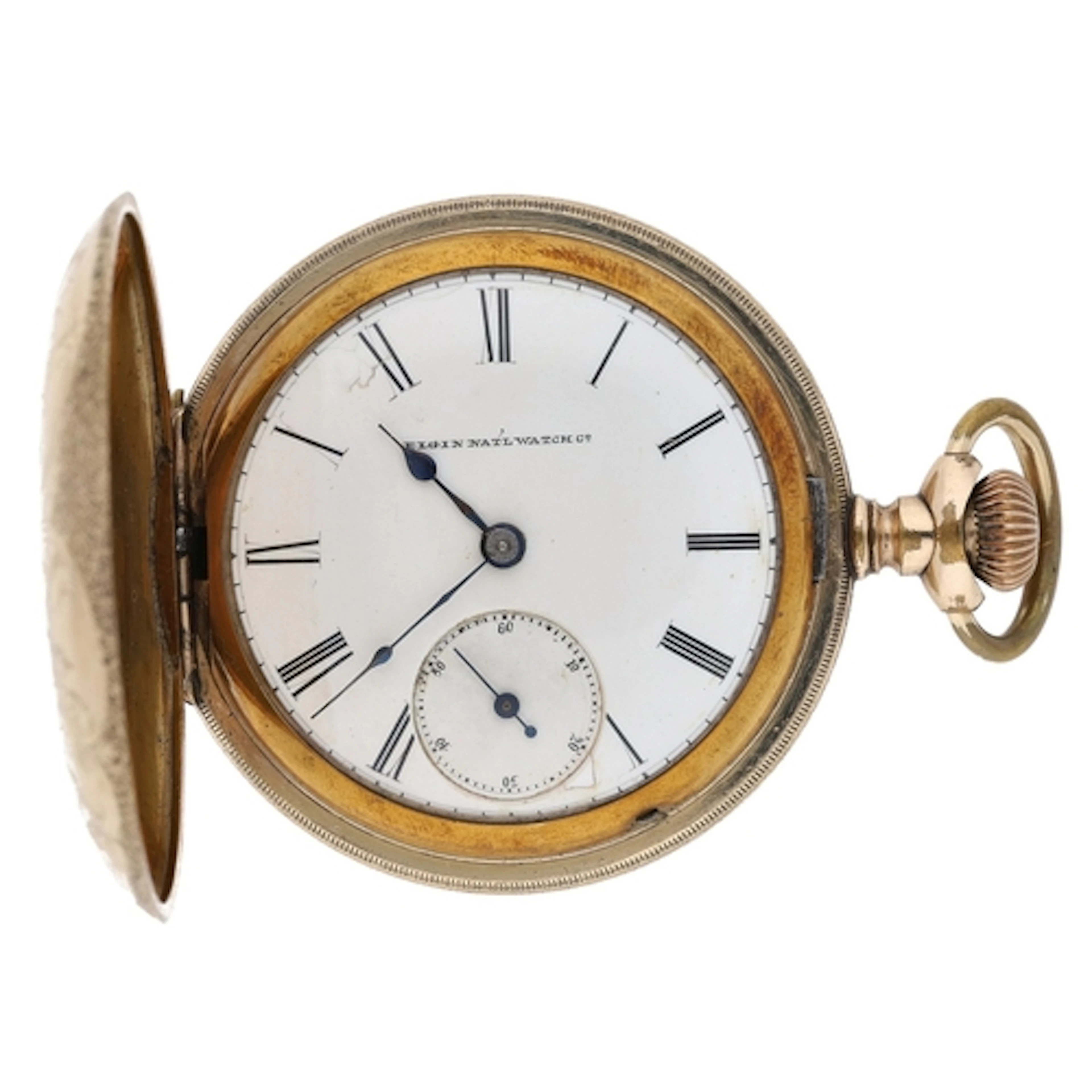 Elgin National Watch Co. lever set gold plated hunter pocket...