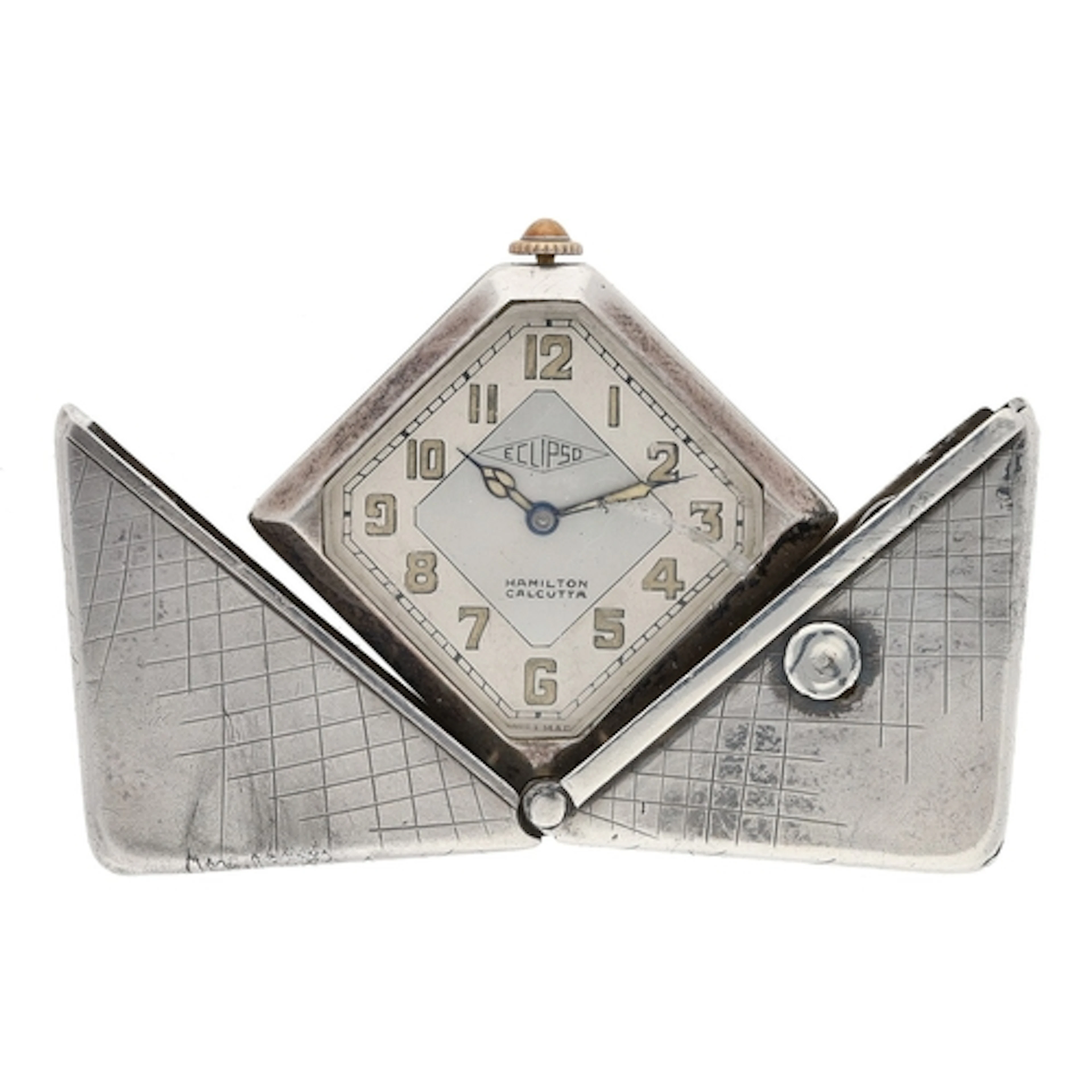 Eclipse silver square purse watch, import hallmarks London 1...