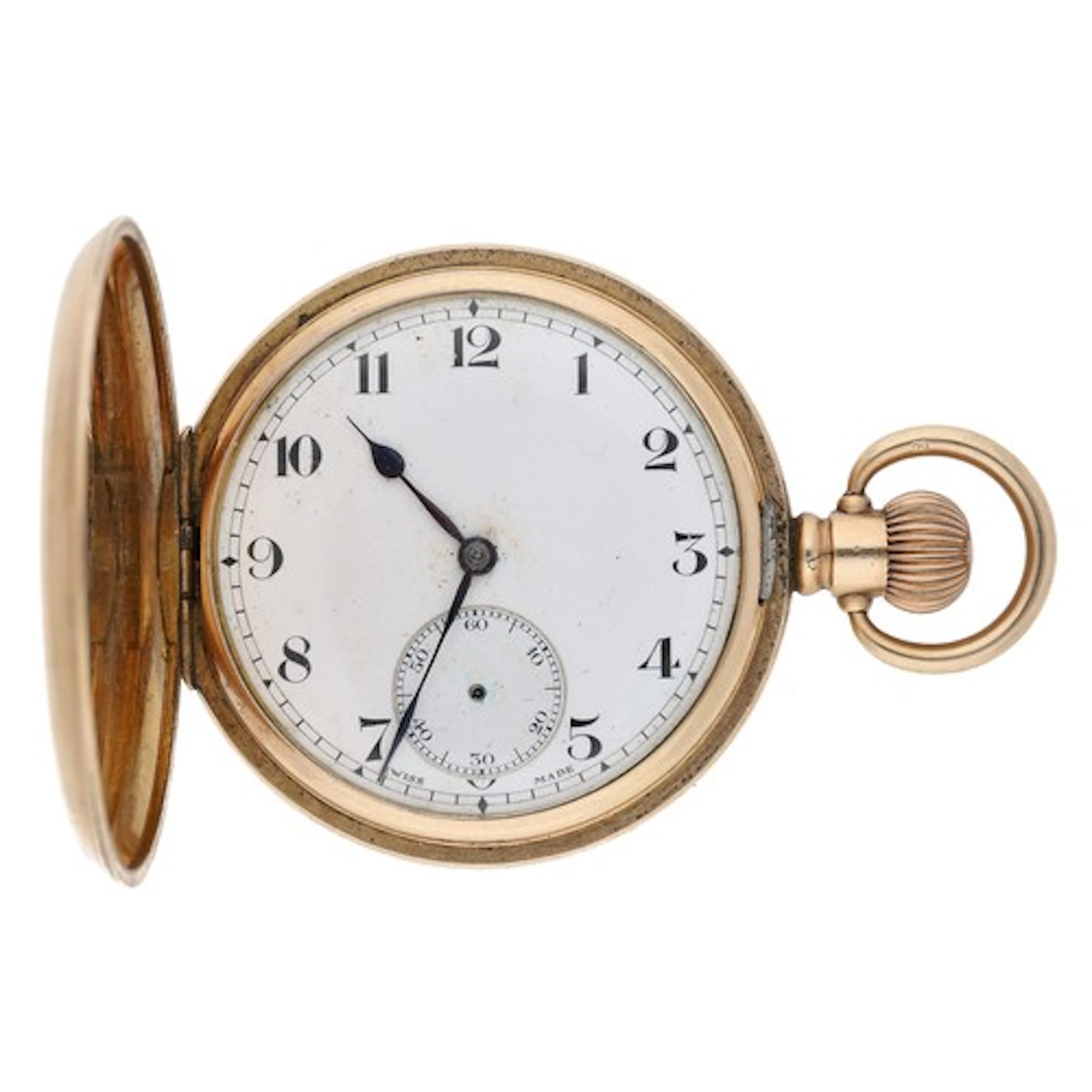 Tavannes Watch Co. gold plated lever hunter pocket watch, si...