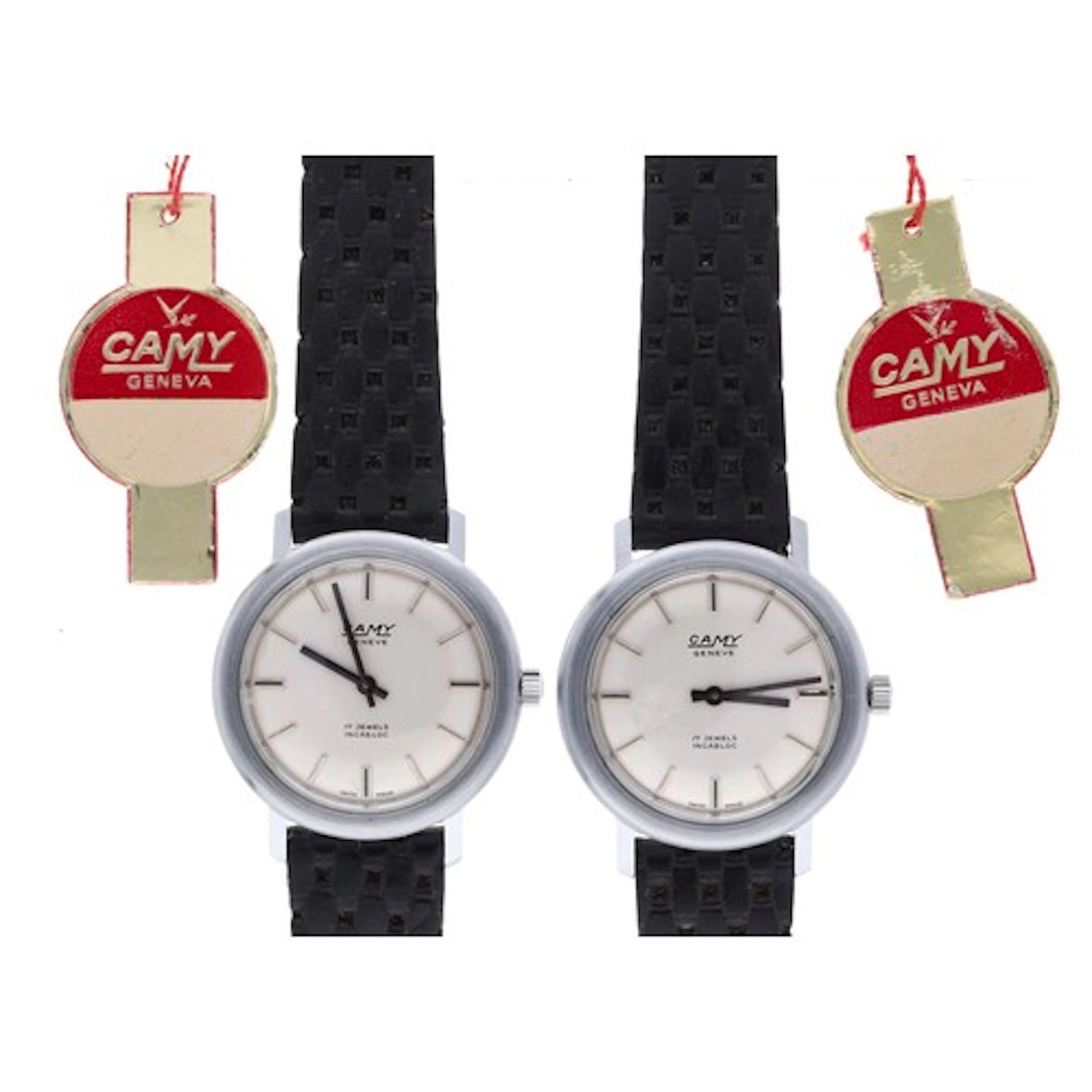 Two Camy nickel chrome and stainless steel gentleman's wrist...
