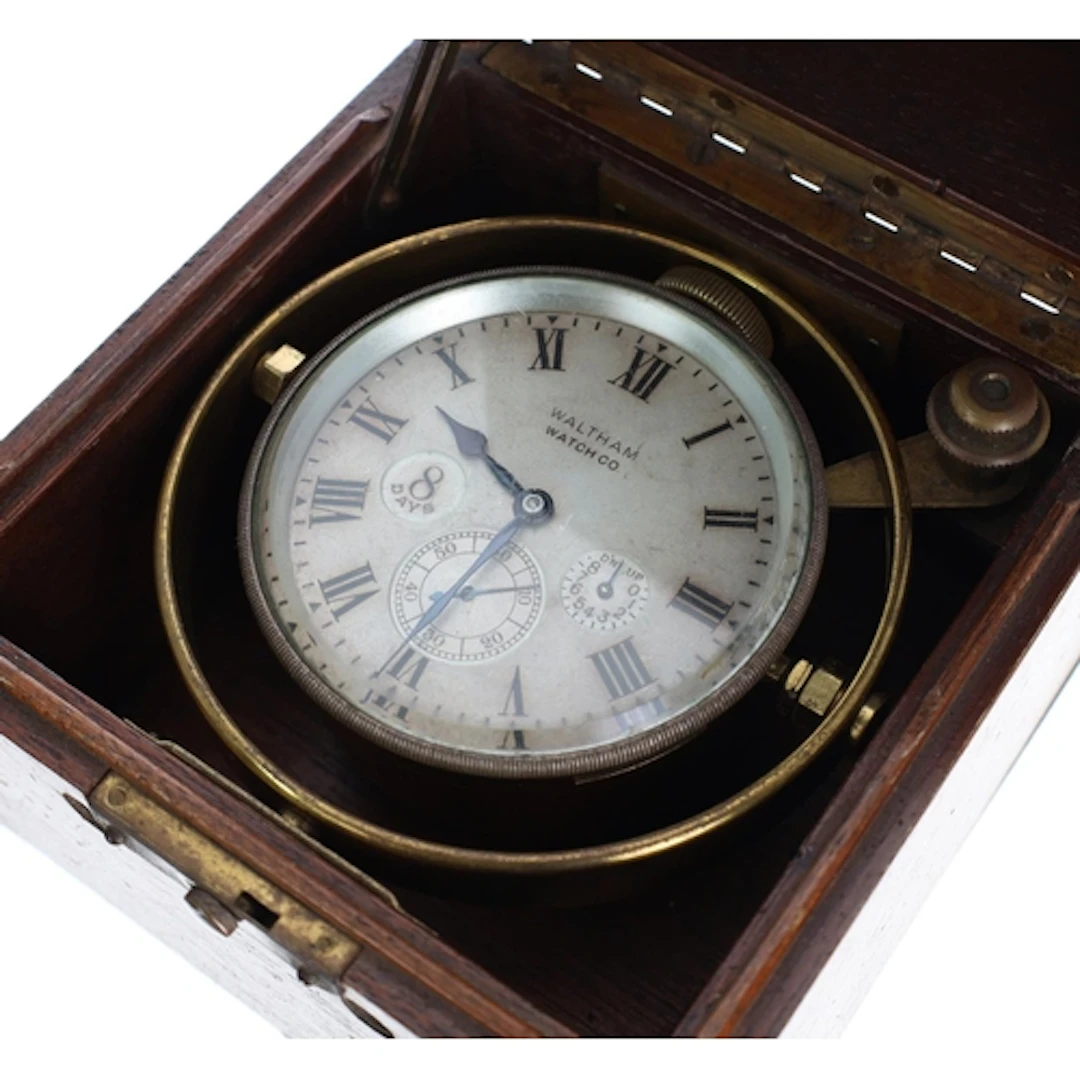 American Waltham 8 Days marine chronometer, movement no. 190...