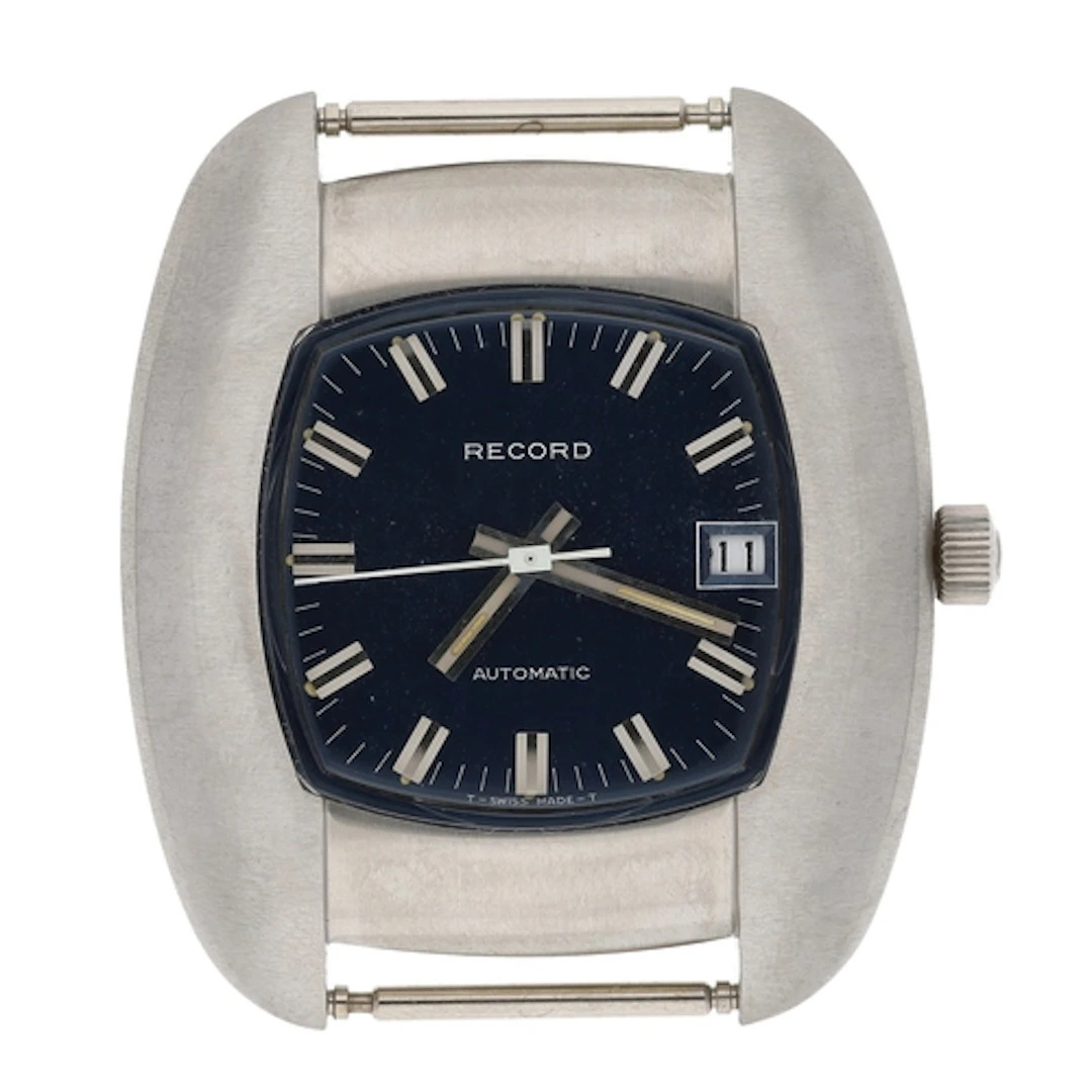 Record automatic stainless steel gentleman's wristwatch, cas...