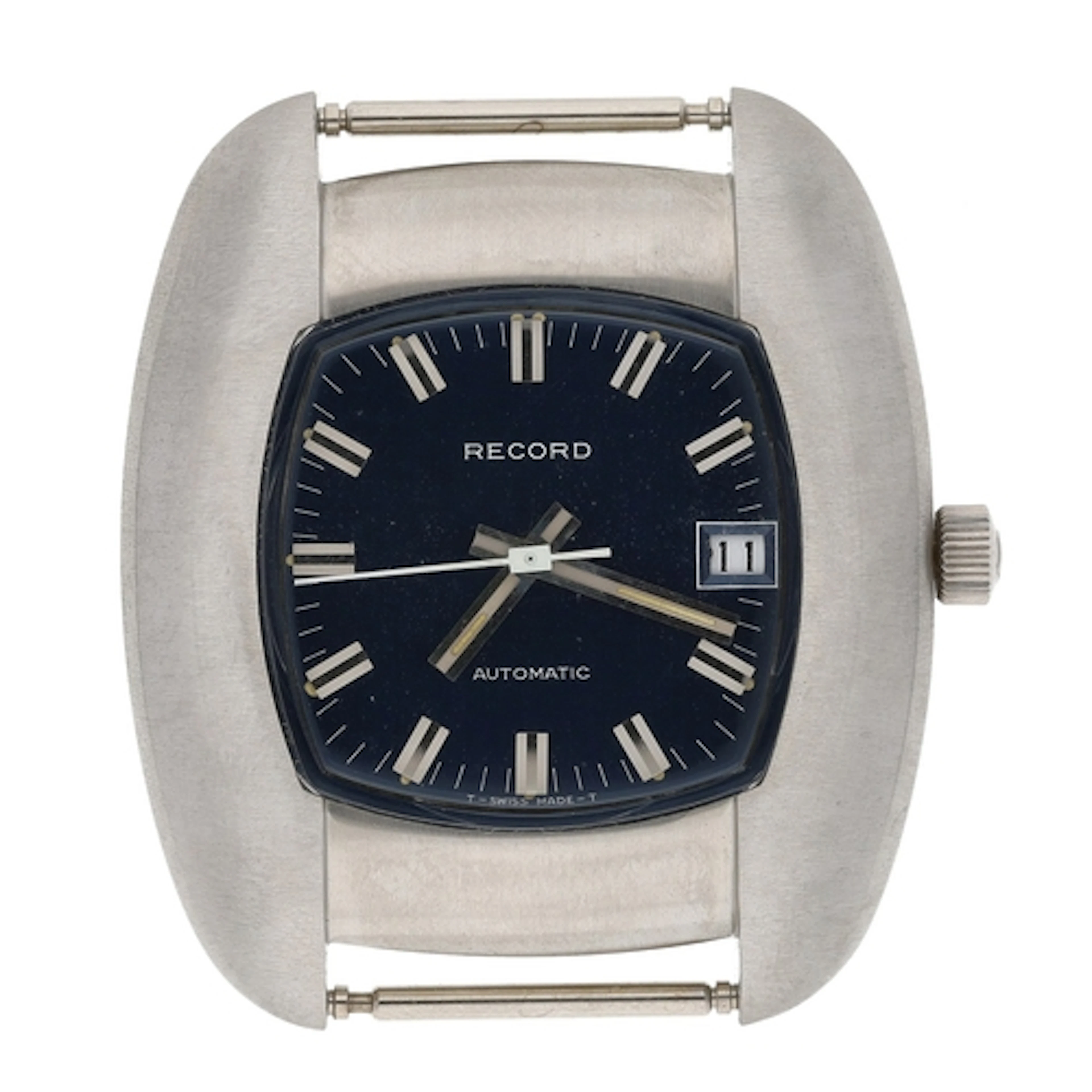 Record automatic stainless steel gentleman's wristwatch, cas...