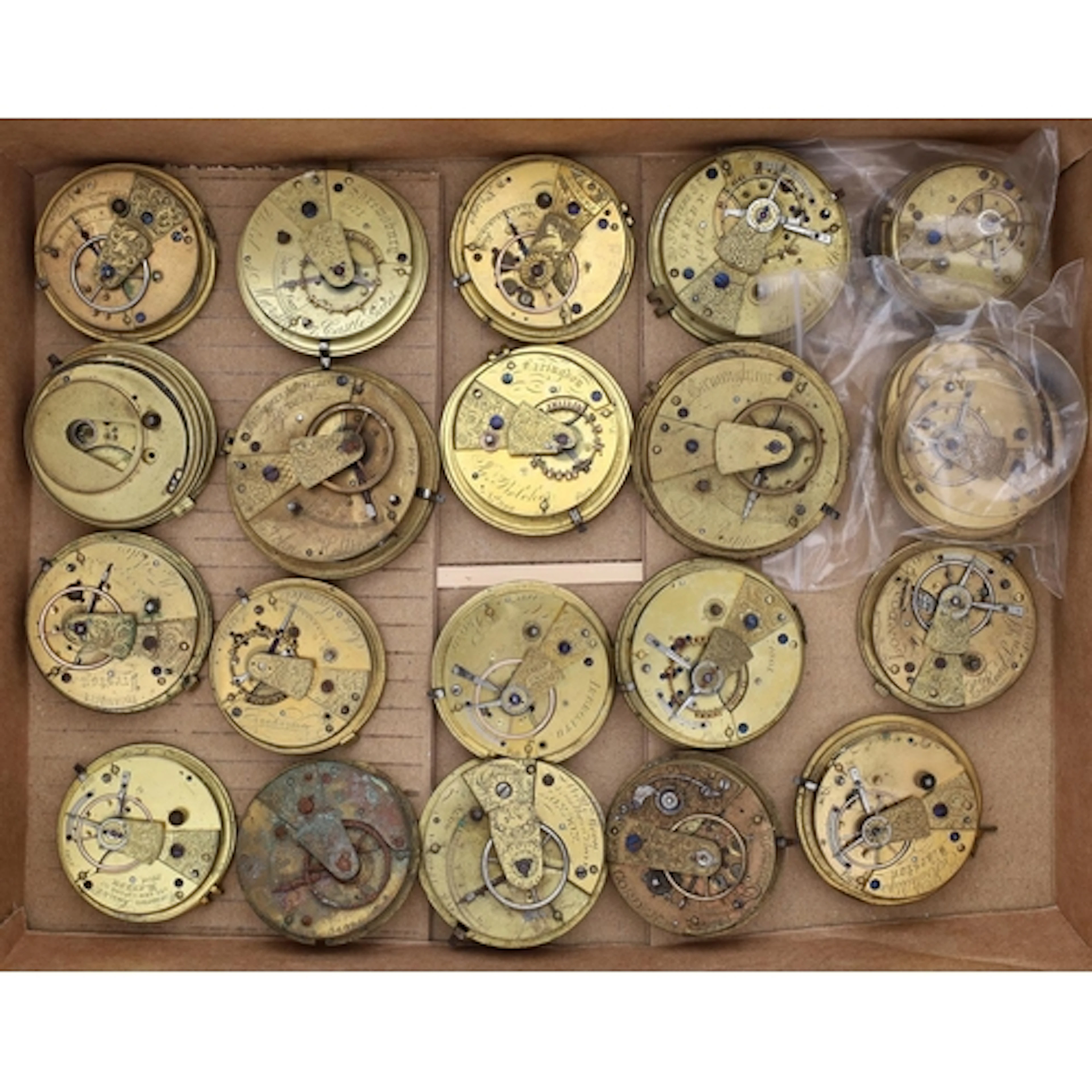 Quantity of fusee lever pocket watch movements to include ma...
