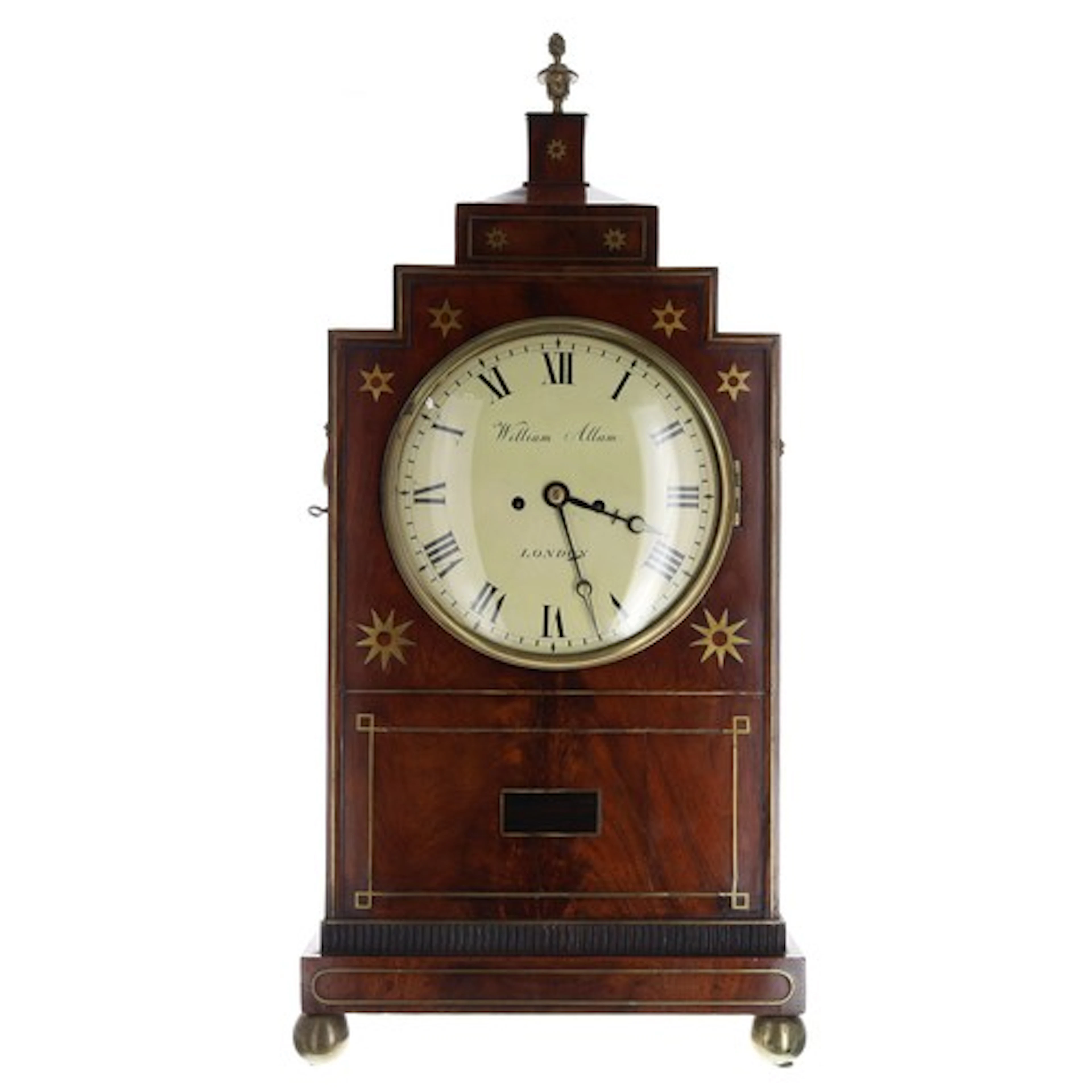 Impressive Regency mahogany brass inlaid twin fusee musical ...