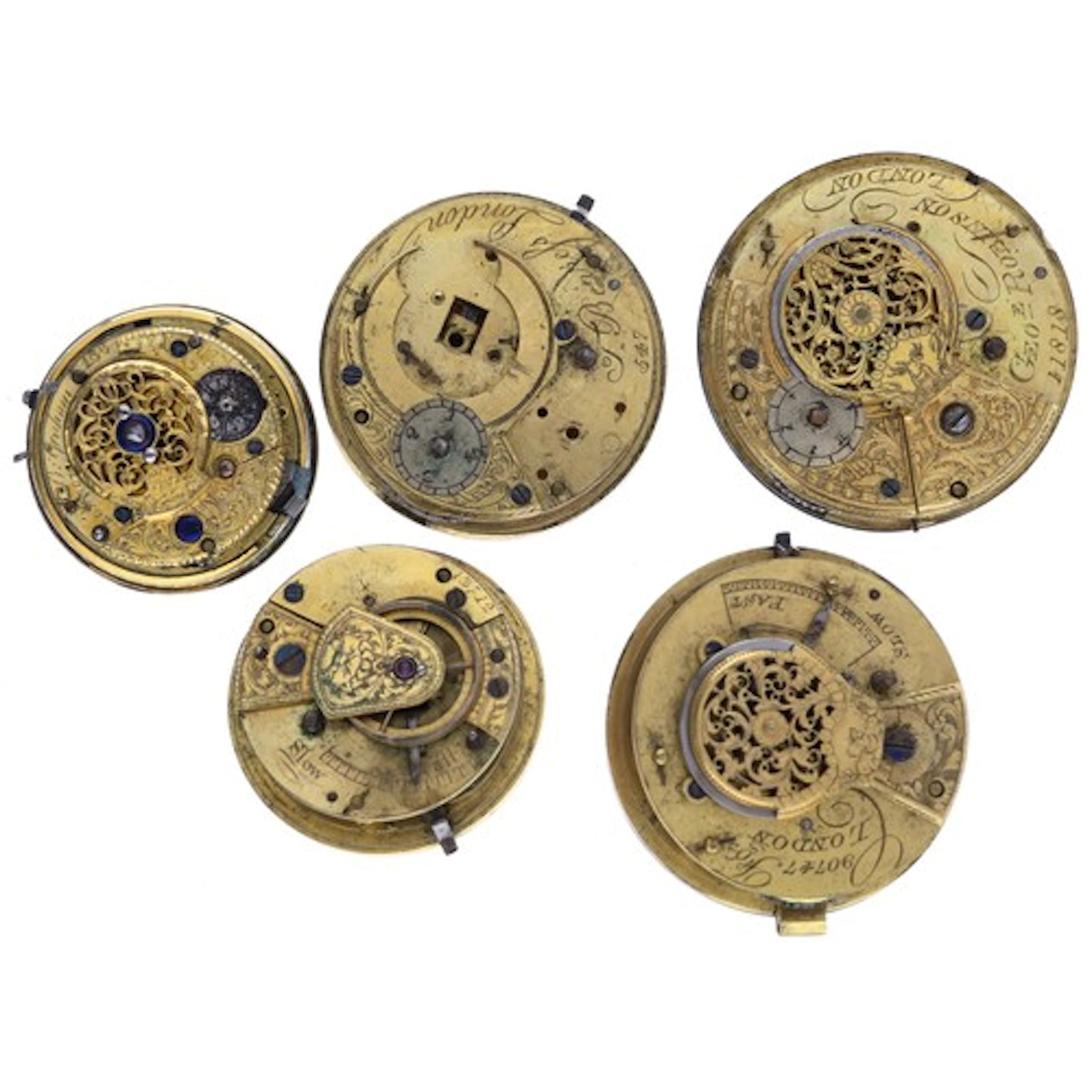 G. Graham, London fusee verge repeater pocket watch movement...