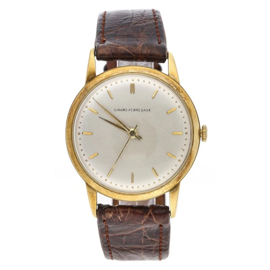 Girard-Perregaux 18ct gentleman's wristwatch, silvered dial ...