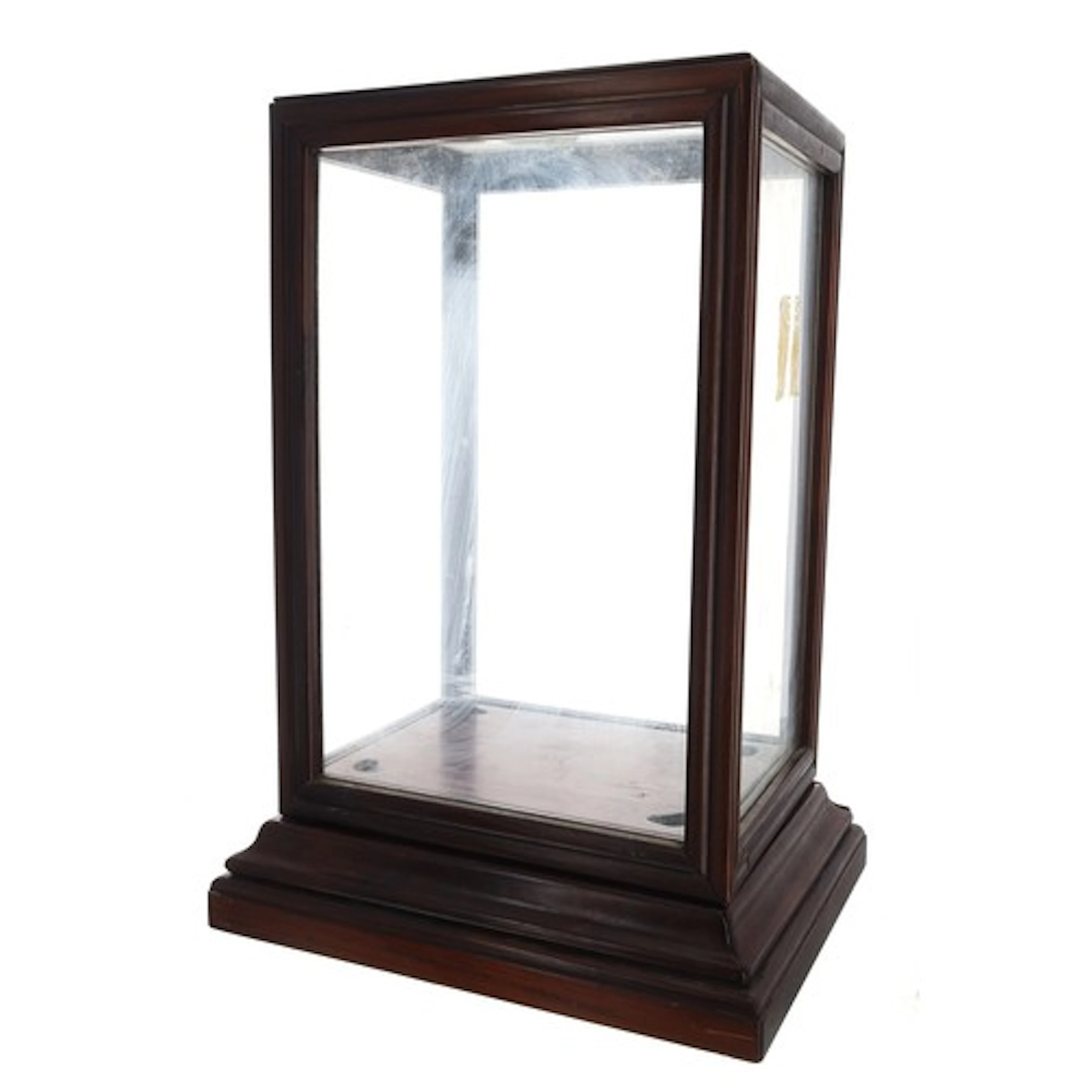 Chinese hardwood four glass display cabinet, 16.5" high, the...