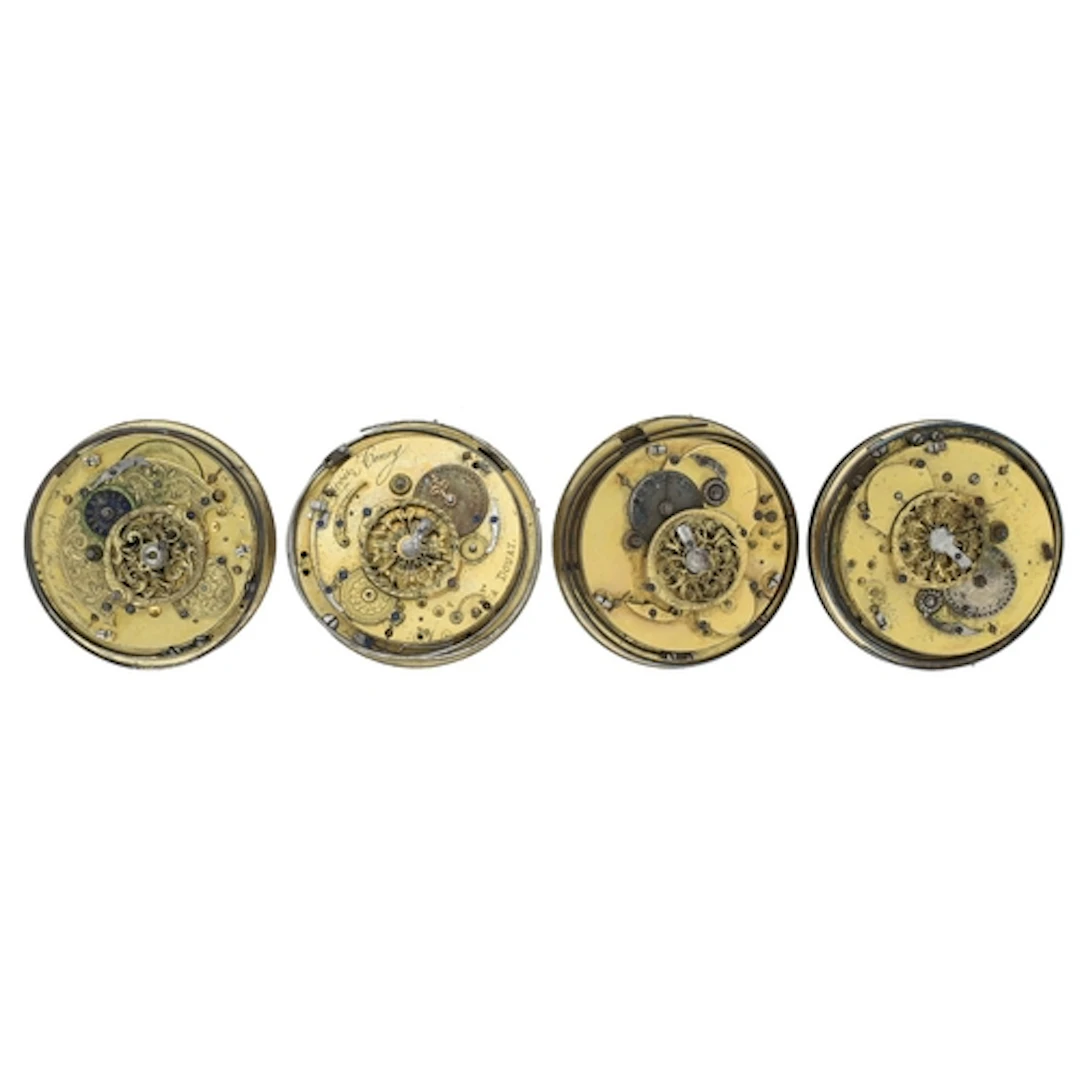 Four Continental fusee verge repeating pocket watch movement...