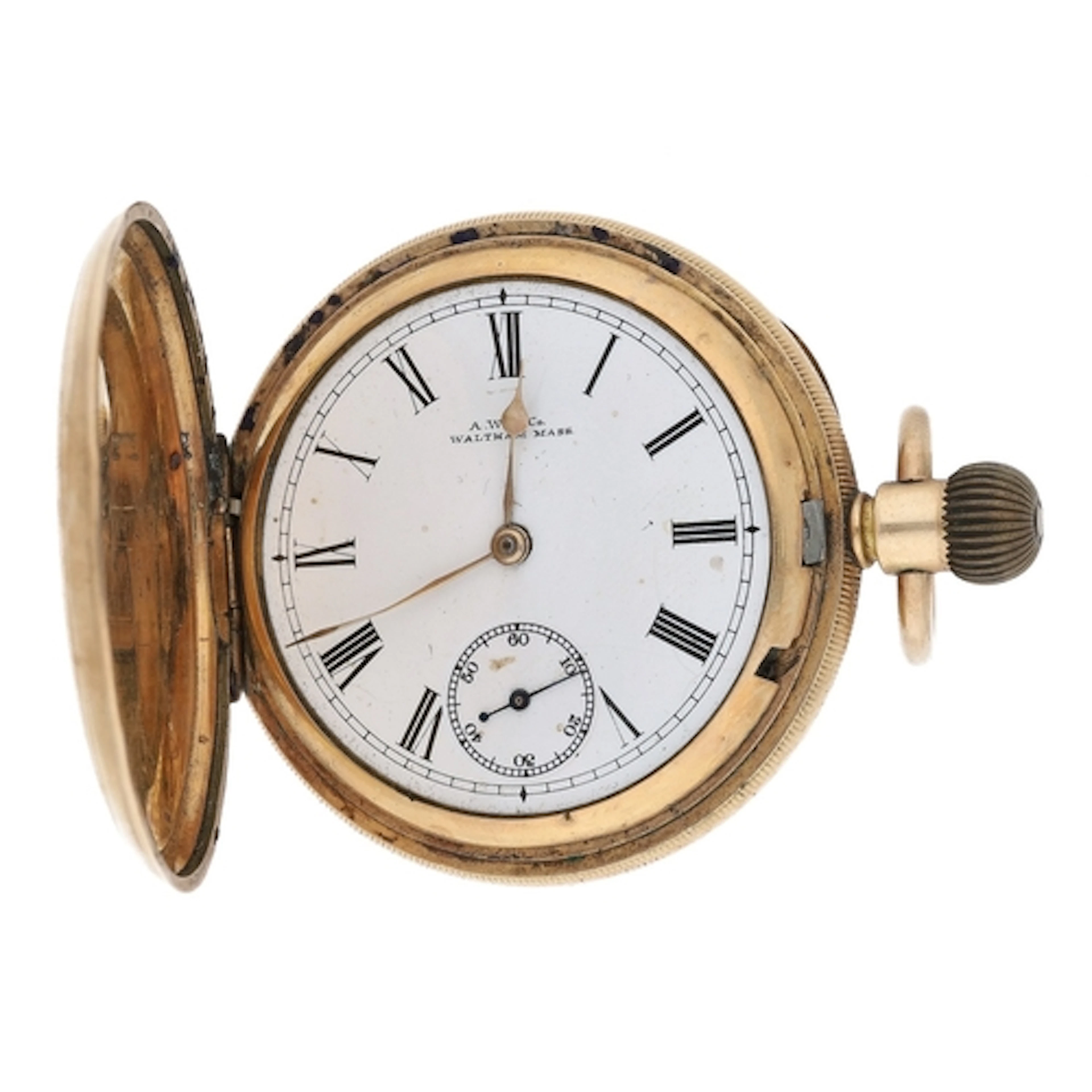 American Waltham gold plated lever hunter pocket watch, seri...