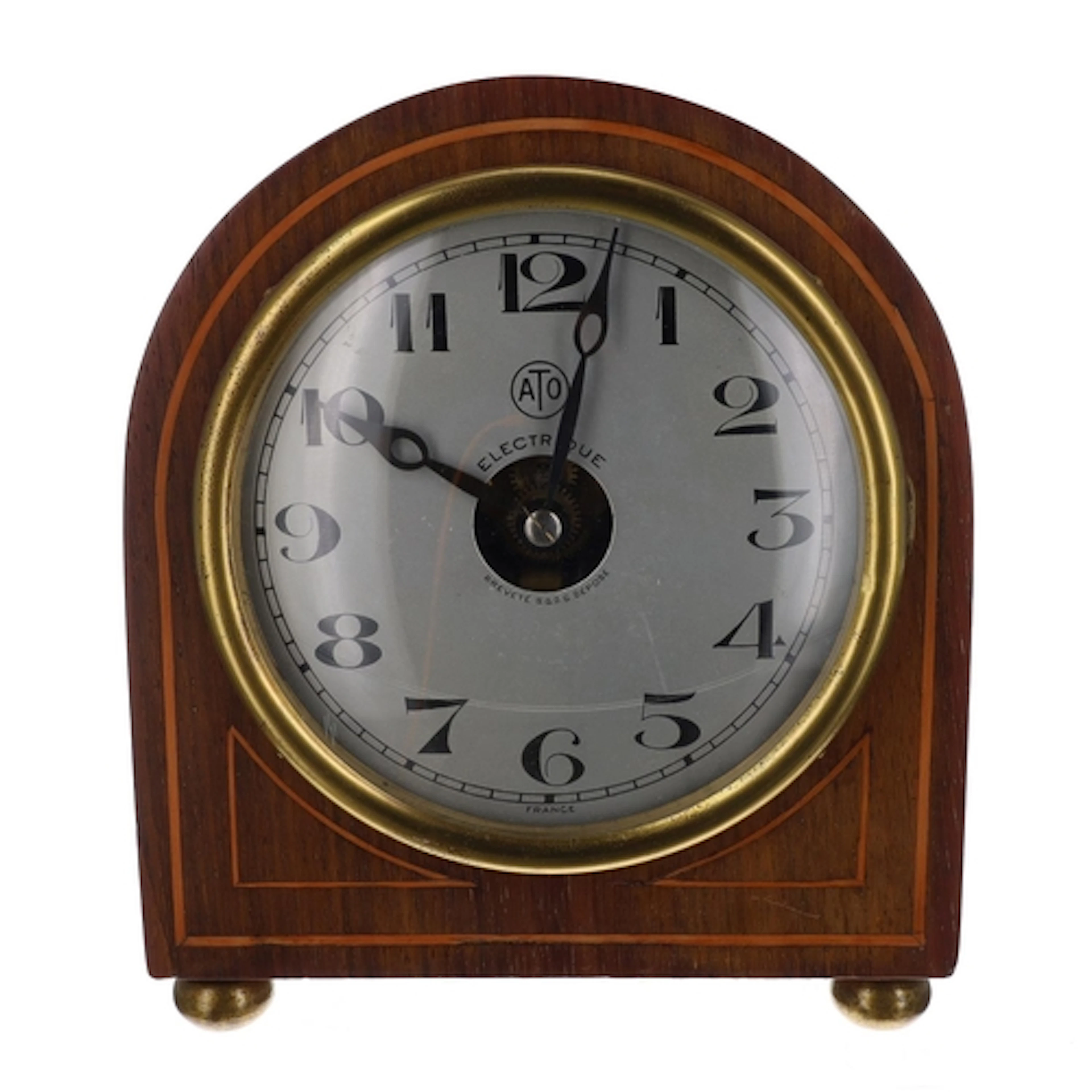 Leon Hato ATO Electrique arch top mantel clock, the 4.5" sil...