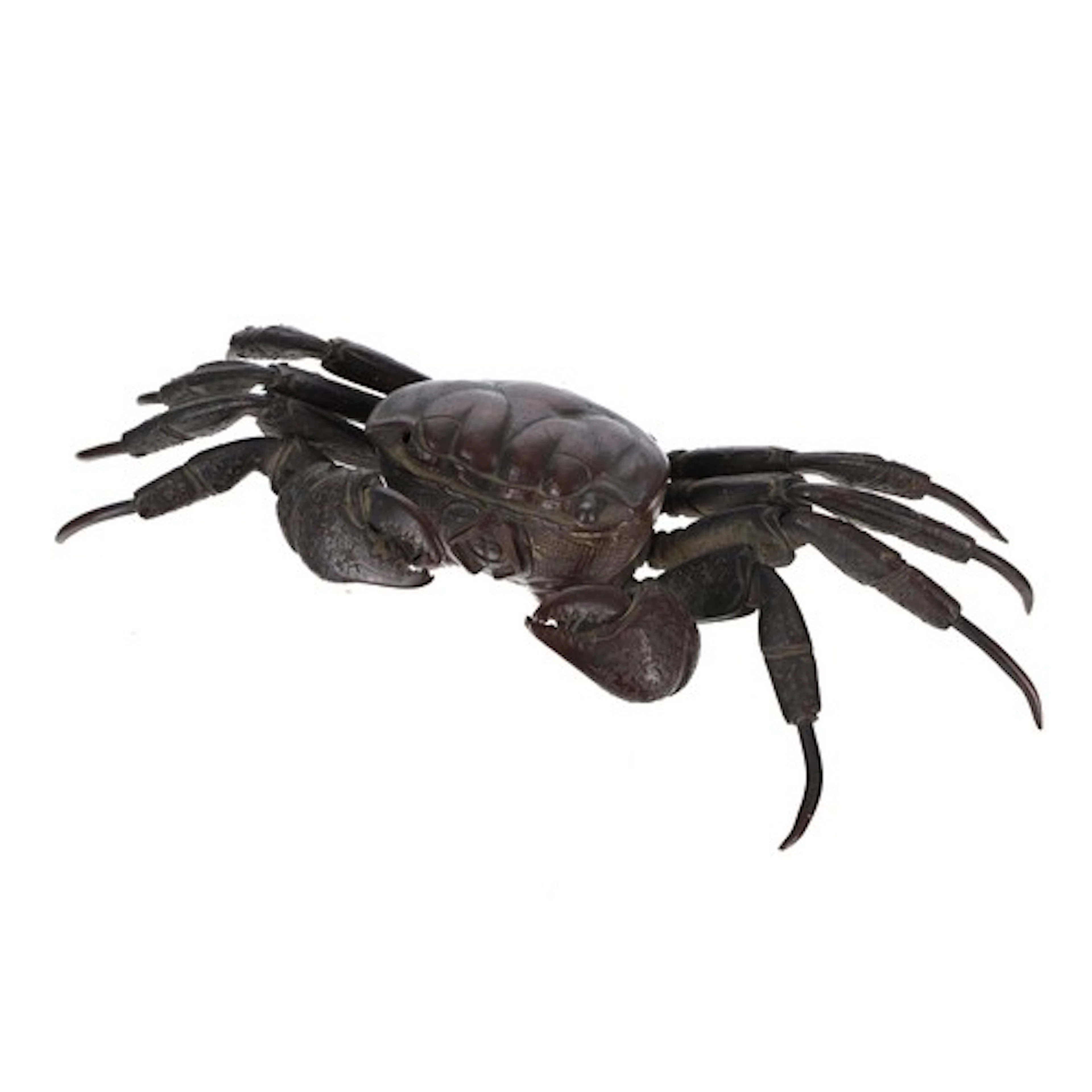 Japanese patinated bronze articulated model of a crab, Meiji...