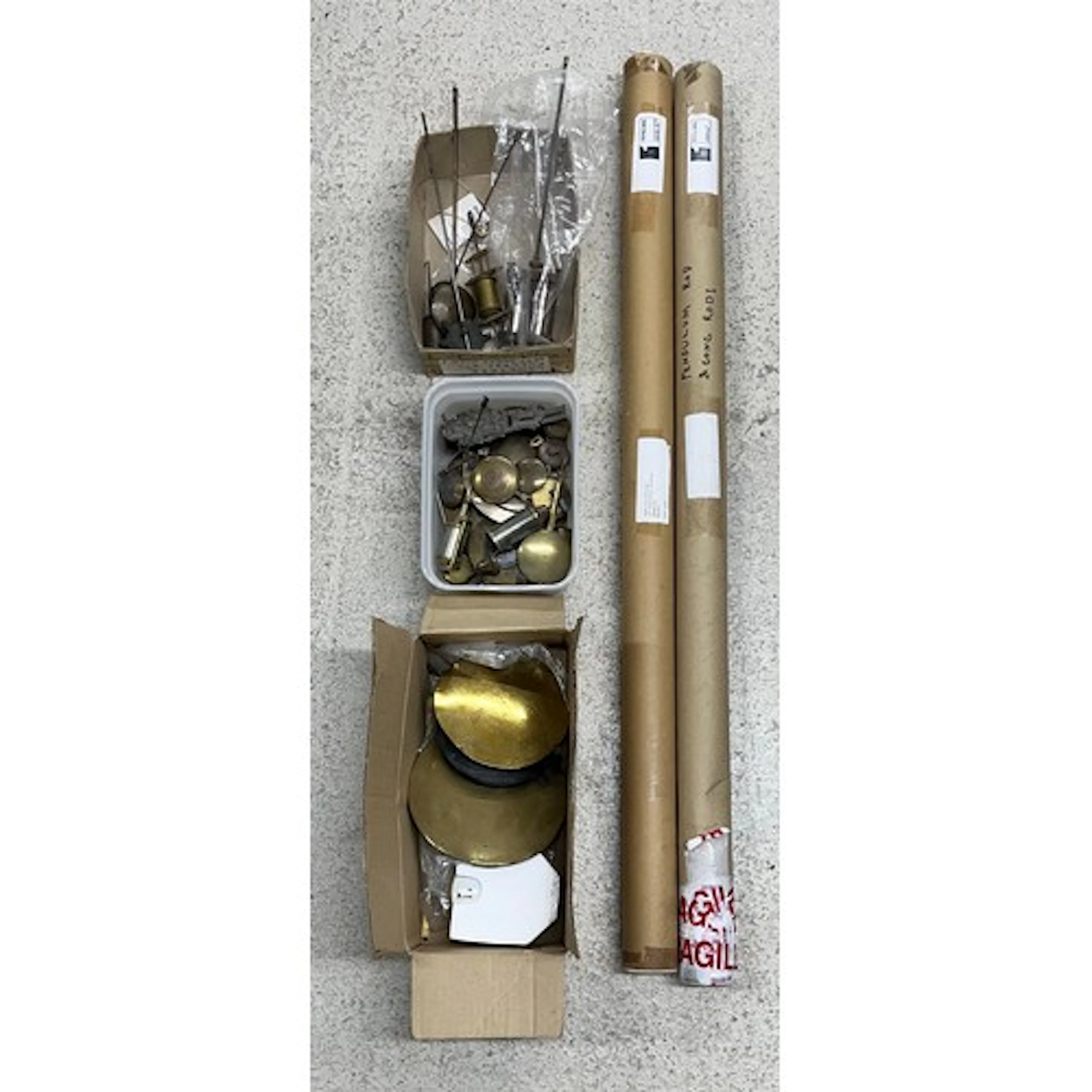 Quantity of assorted clock pendulums and pendulum bobs; also...