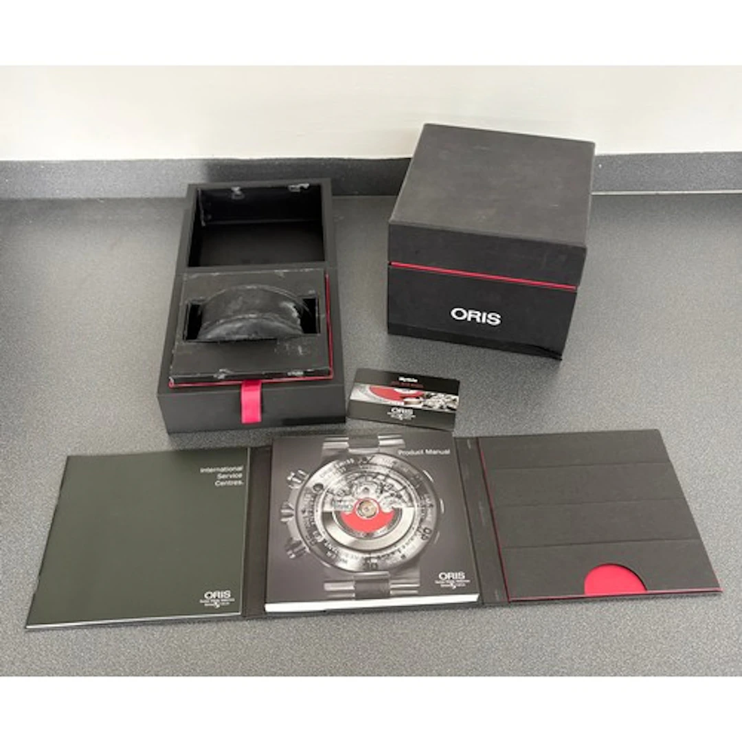 Oris wristwatch box with outer cover, booklet sleeve, Produc...