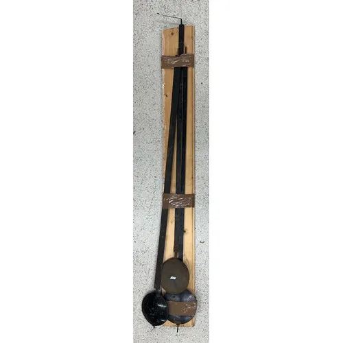 Six assorted longcase clock pendulums (6)