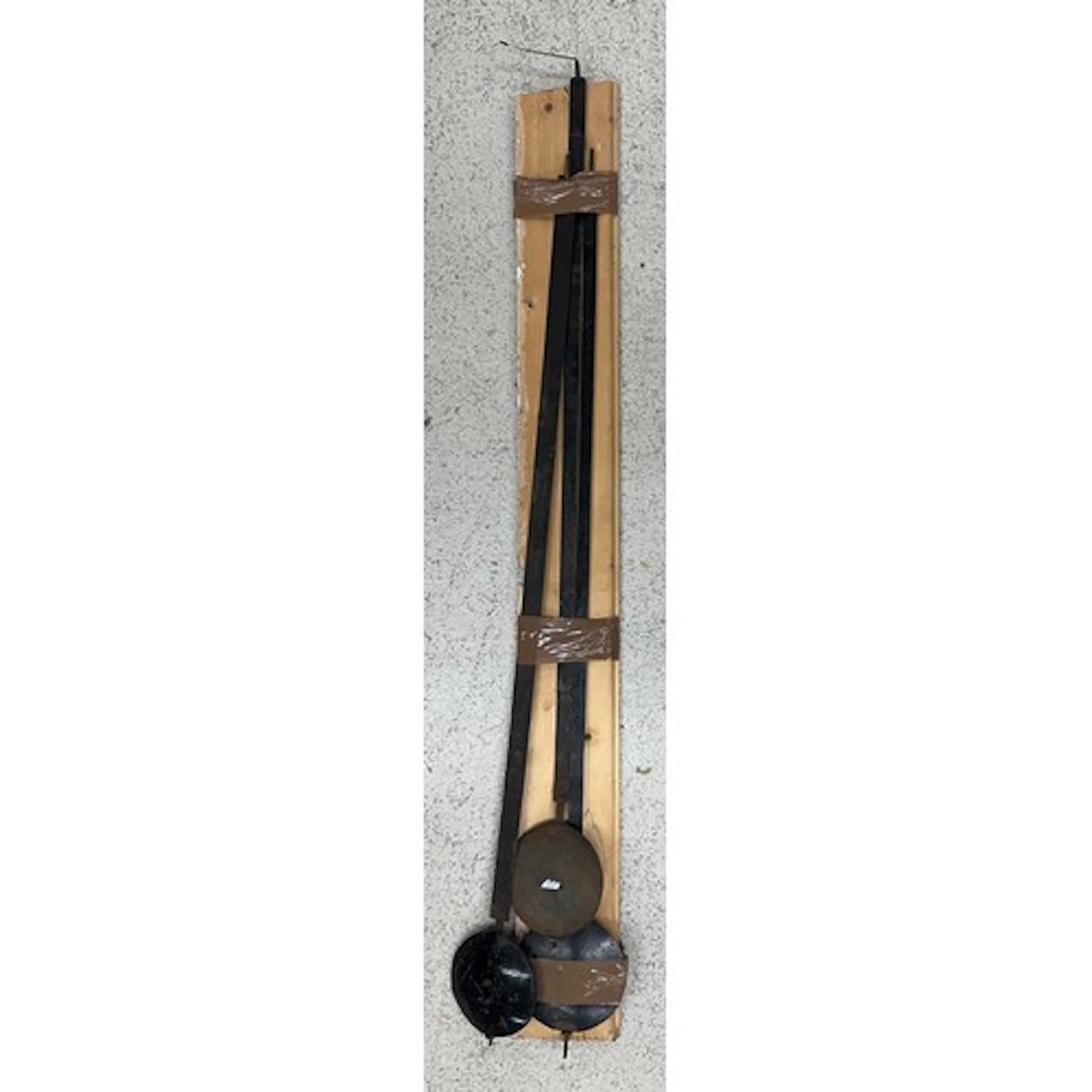 Six assorted longcase clock pendulums (6)