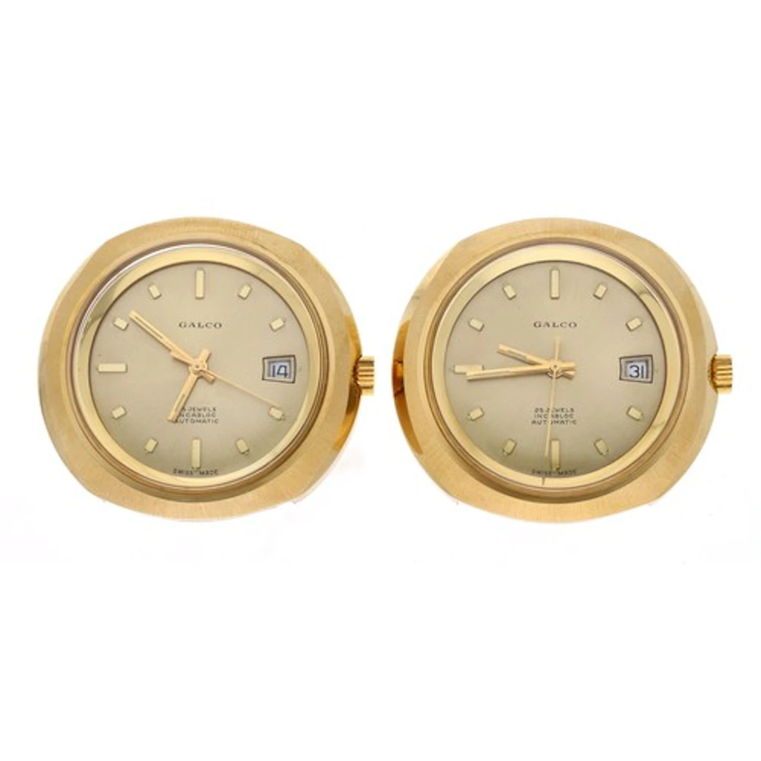 Two Galco automatic gold plated and stainless steel gentlema...