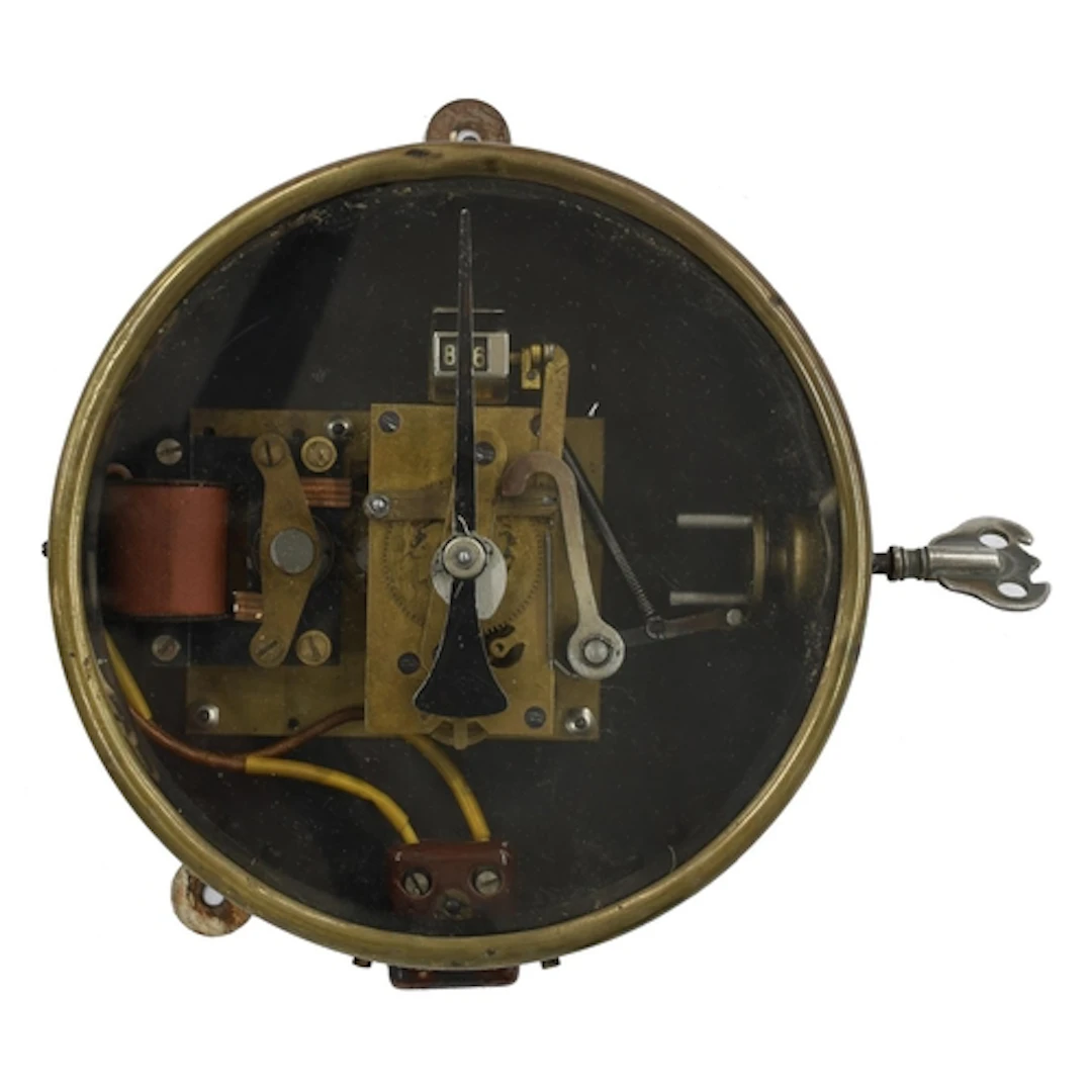 German metal cased electro-mechanical production counter, ci...