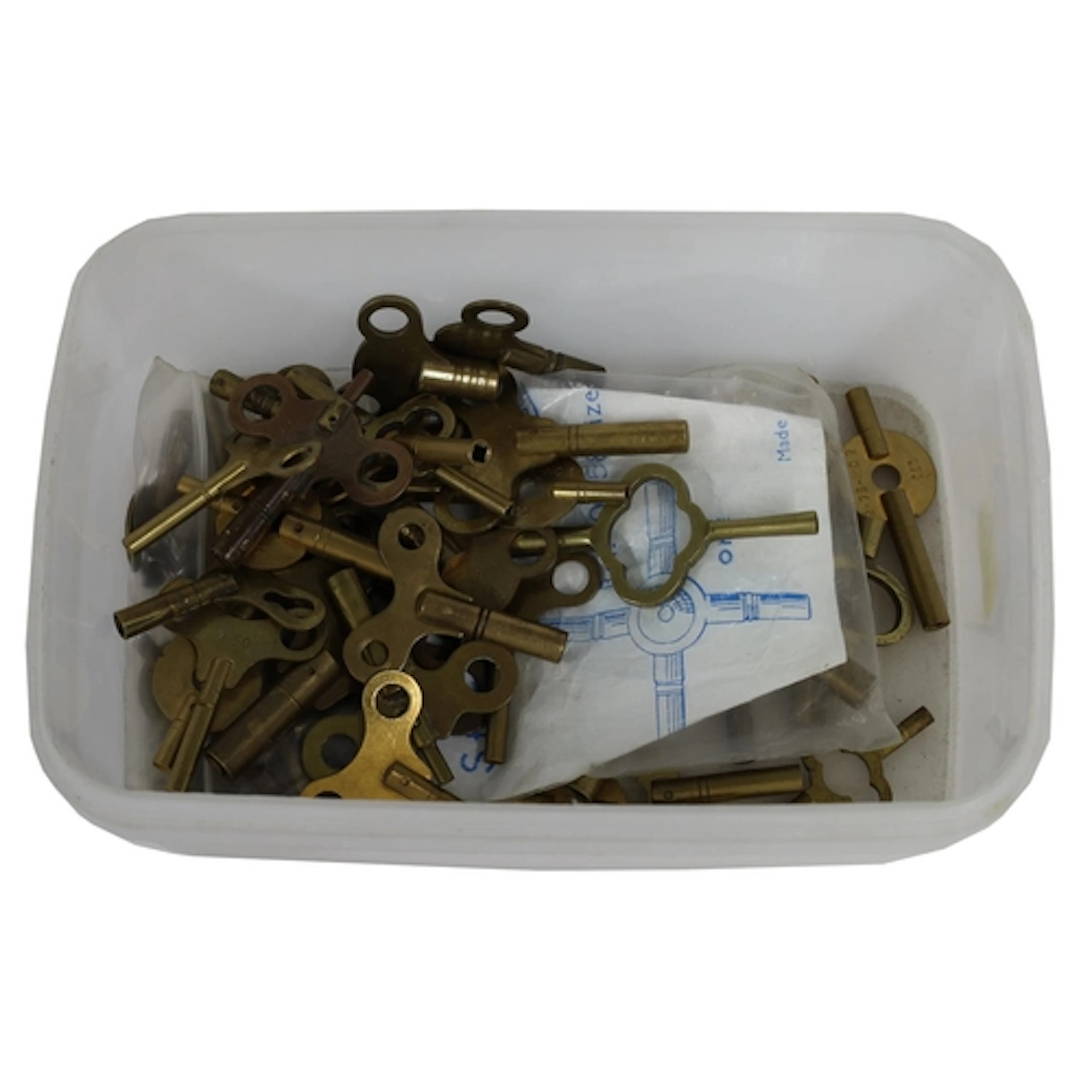 Quantity of assorted brass clock winding keys ...