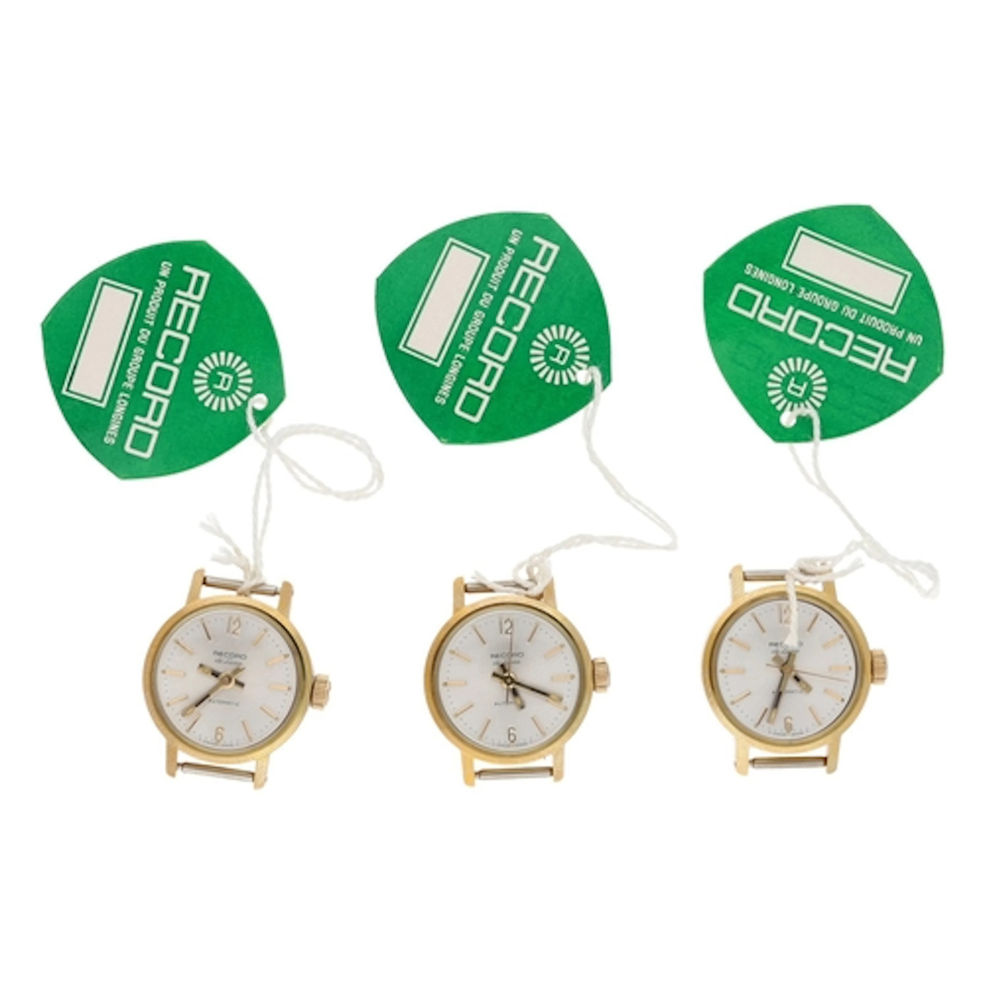 Three Record De Luxe automatic gold plated and stainless ste...