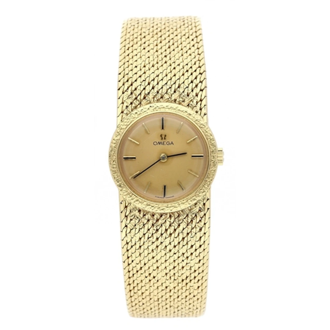 Omega 18ct lady's wristwatch, London 1965, champagne dial wi...
