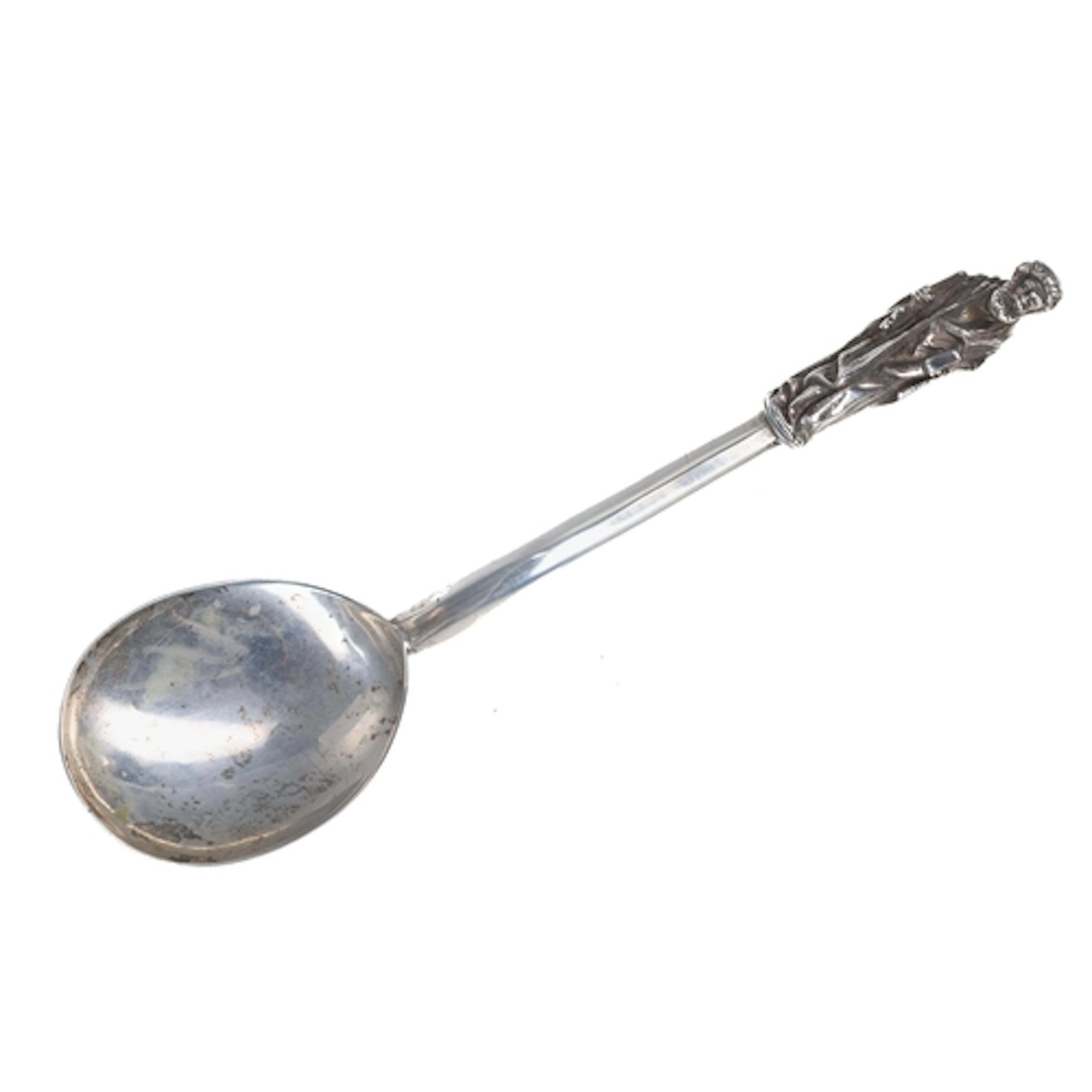 Late 19th century continental silver apostle spoon, with cur...