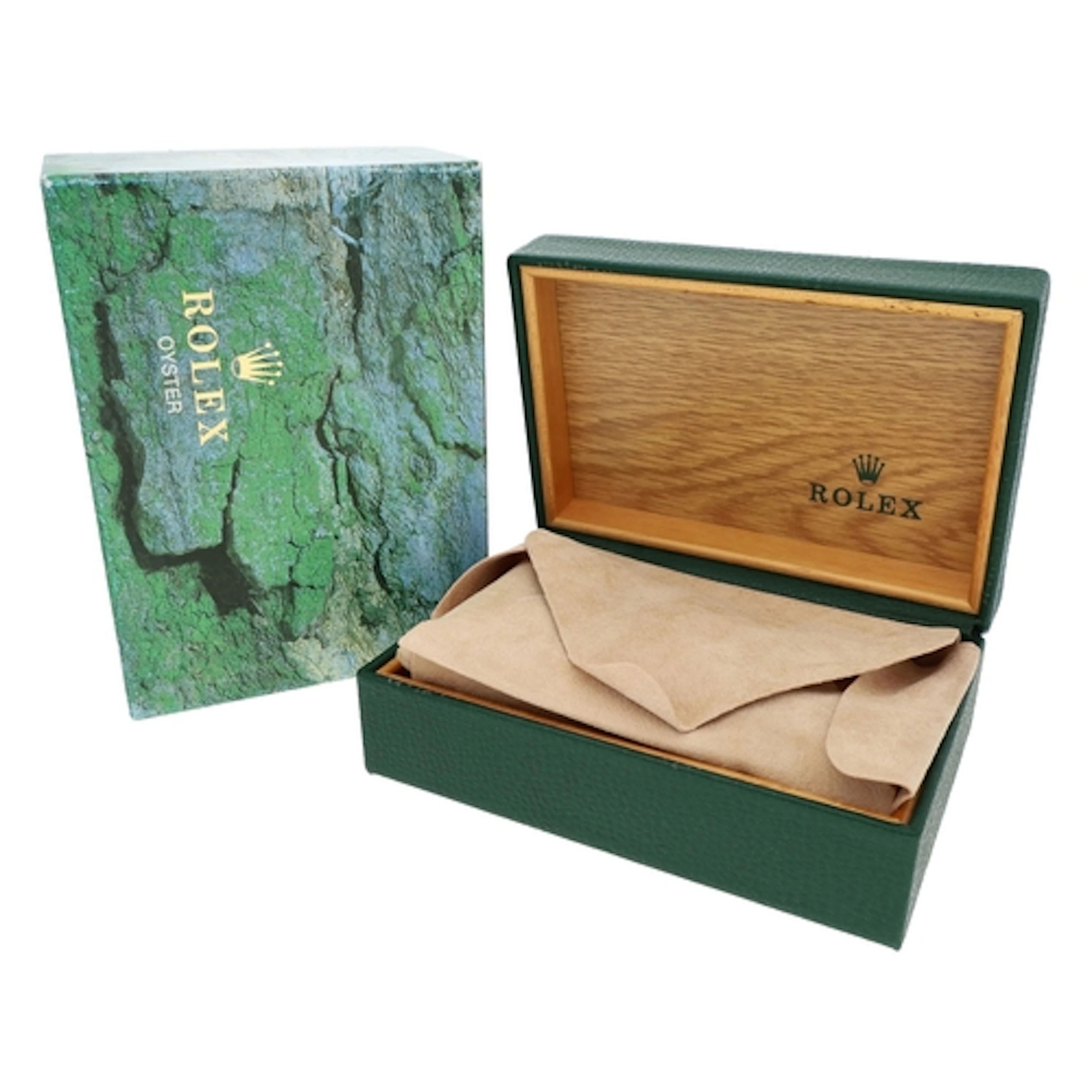 Rolex green wristwatch box, with cushion, reference 68.00.08...