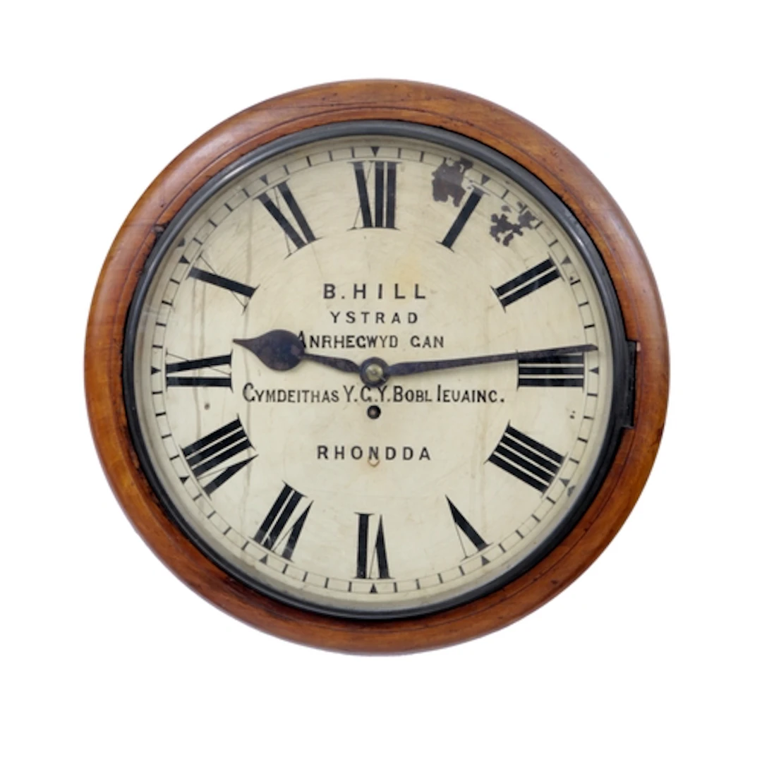 19th century mahogany cased single fusee wall dial clock, th...