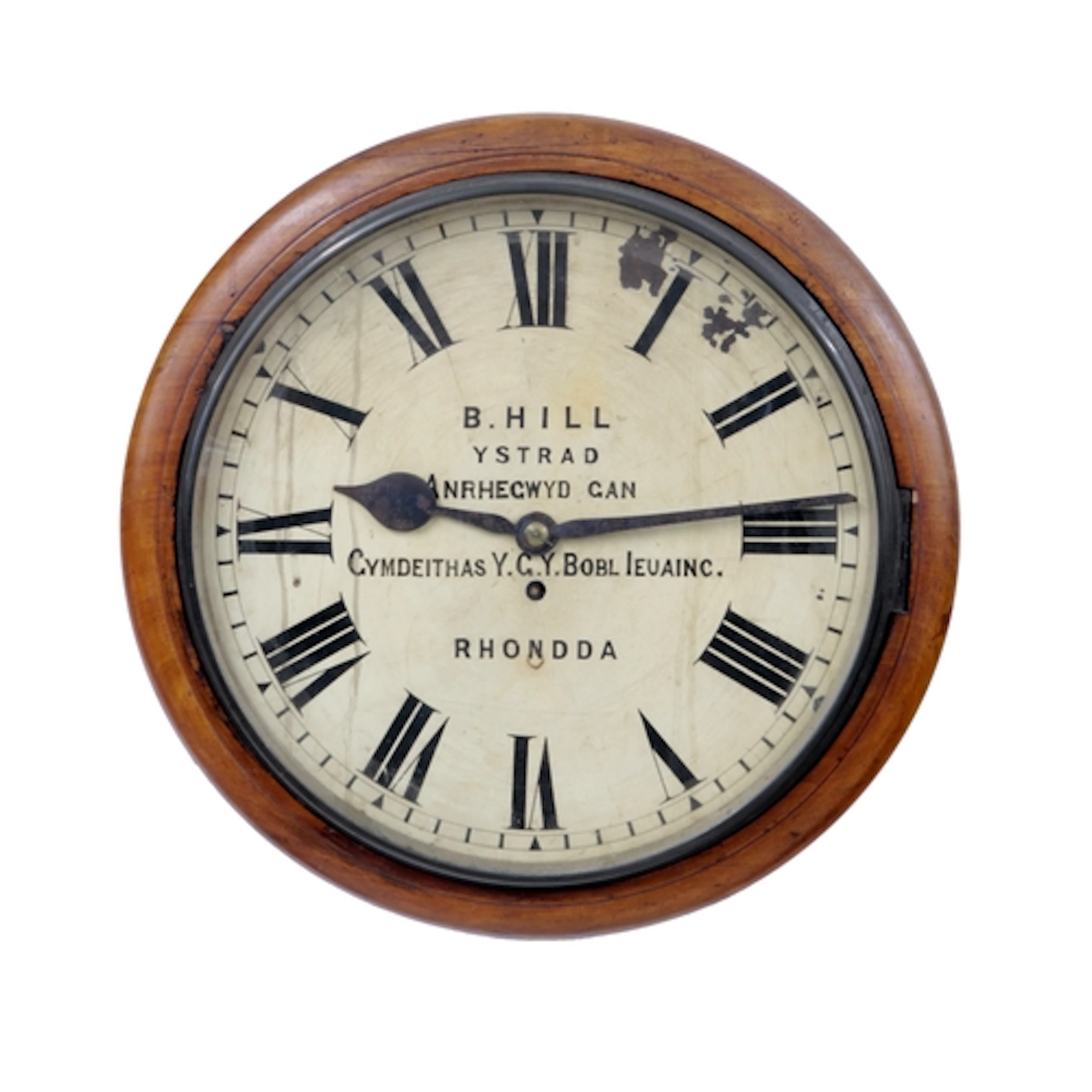 19th century mahogany cased single fusee wall dial clock, th...