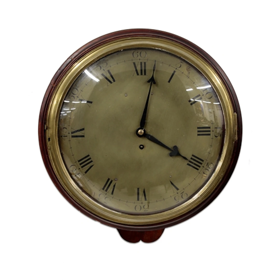 George III mahogany single fusee verge wall dial clock, 12" ...