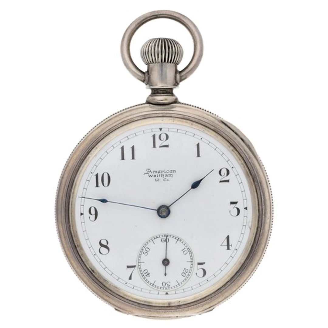 Rare American Watch Co. double dial chronograph white metal ...