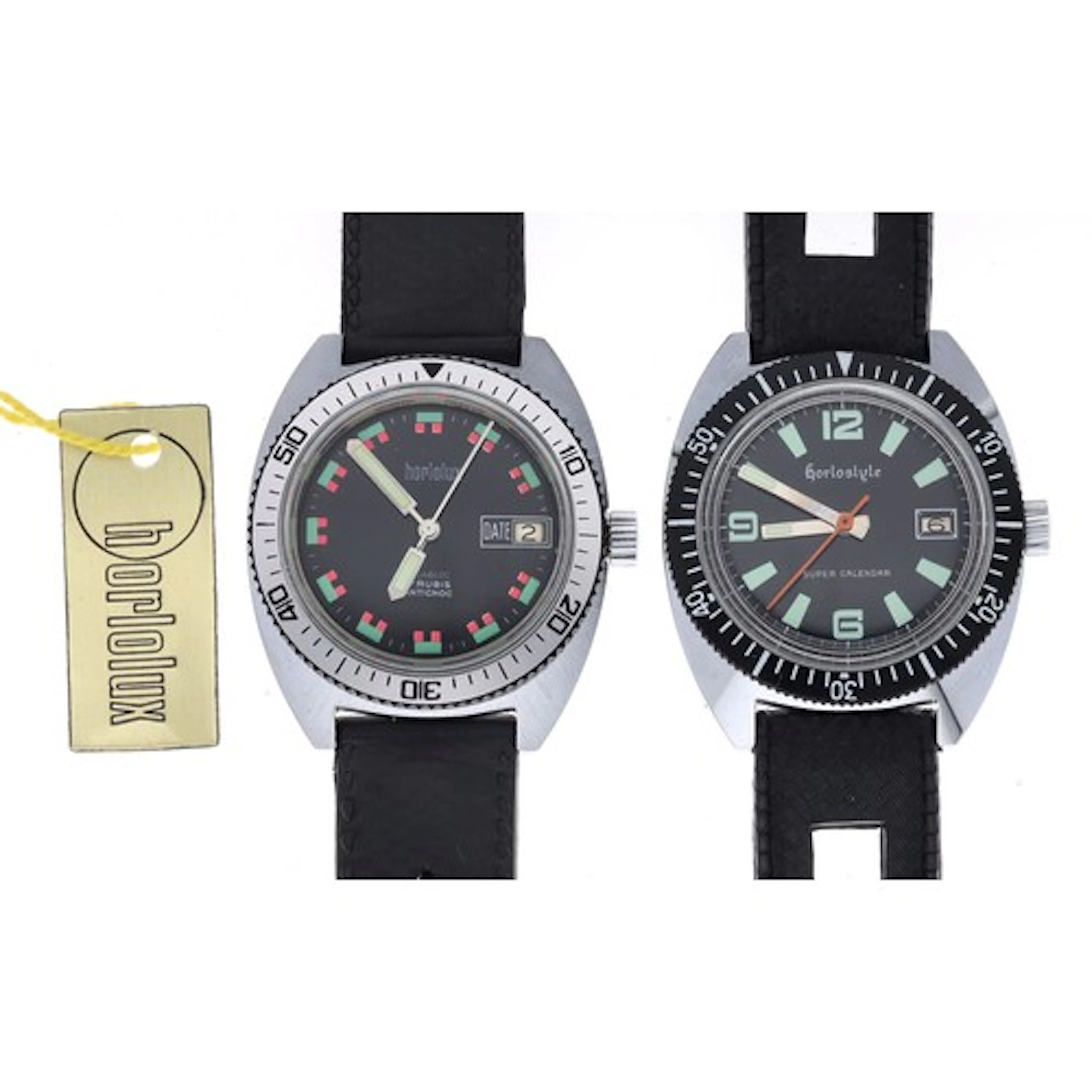 Horlostyle Super Calendar diver's wristwatch, black dial, bl...
